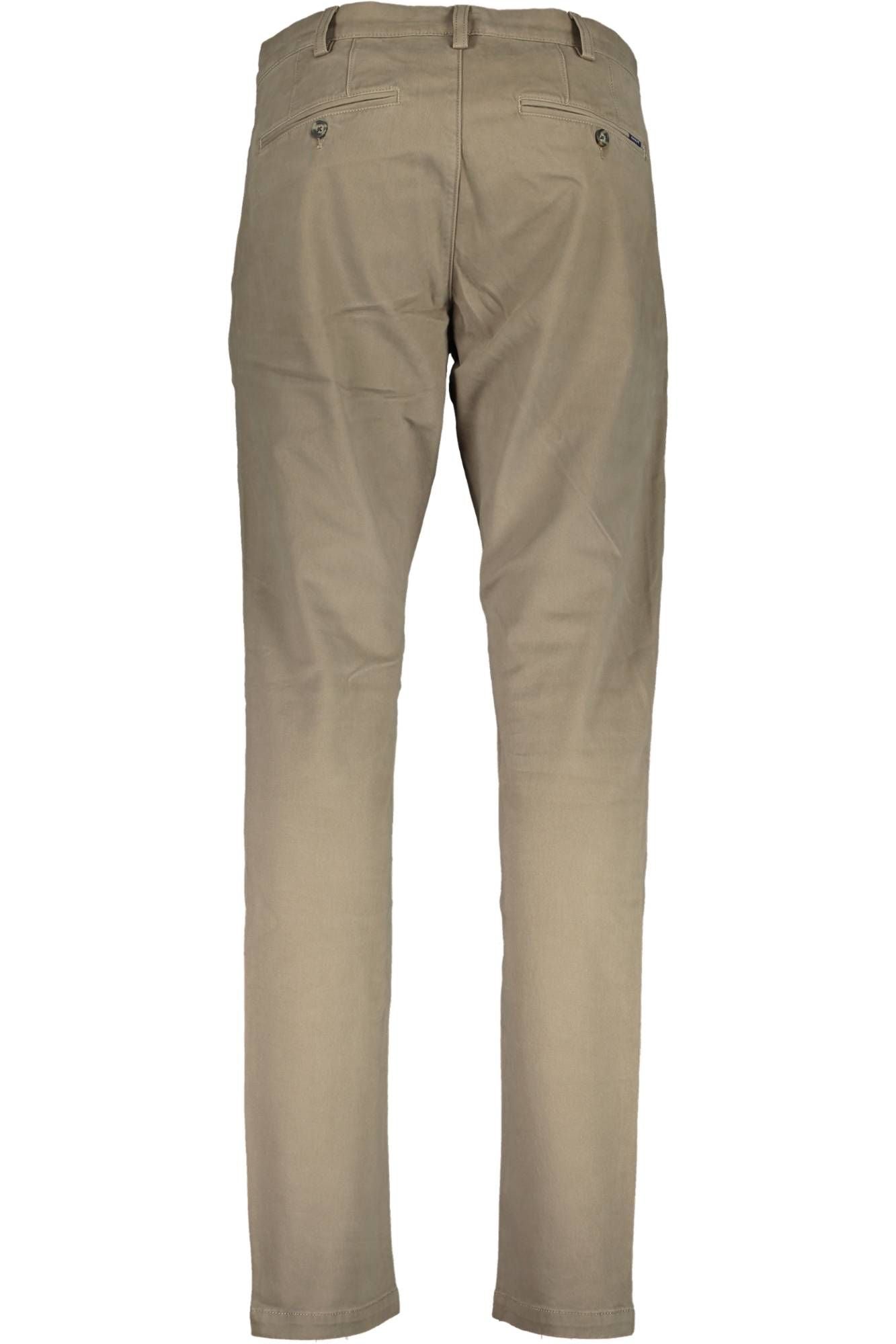 Beige Cotton Men Trouser