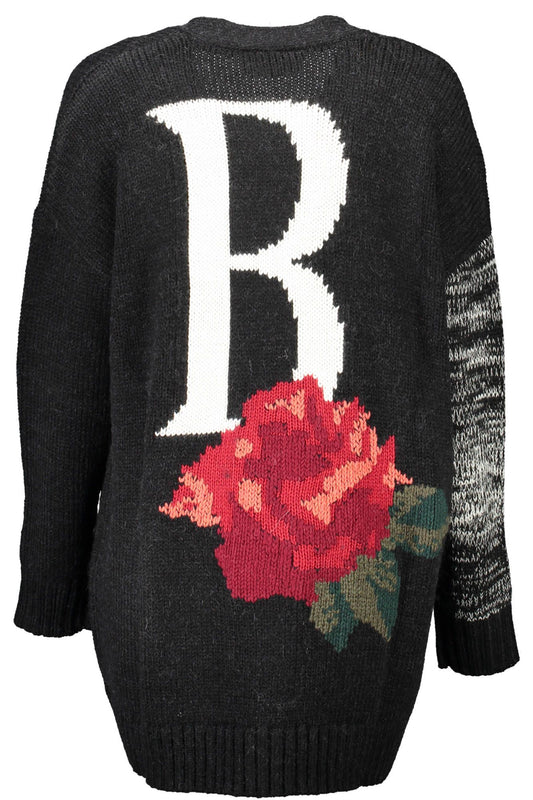 Black Wool Women Cardigan