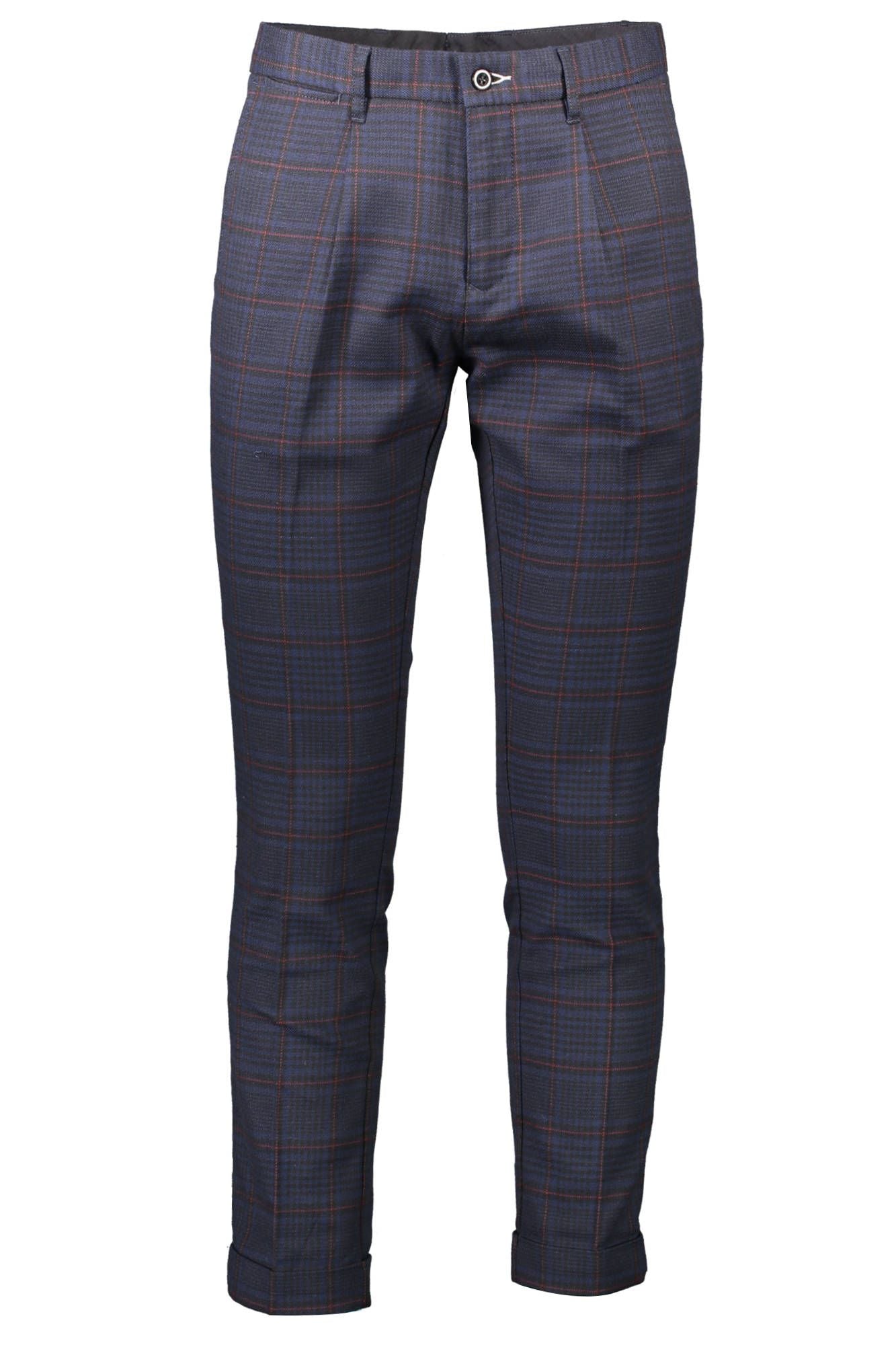 Blue Cotton Men Trouser