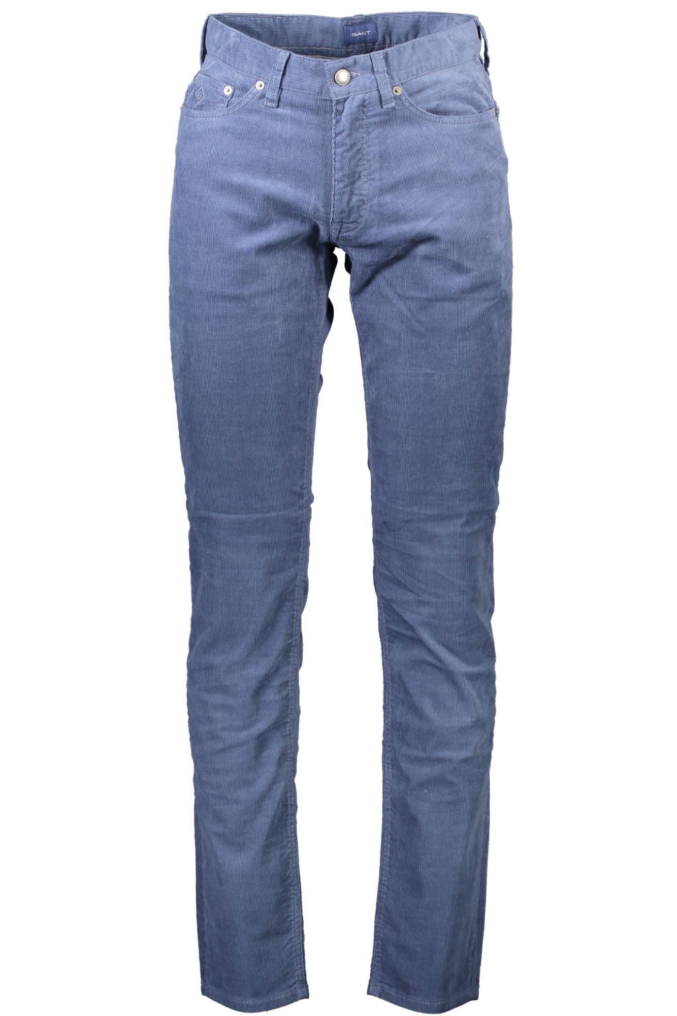 Blue Cotton Men Pant