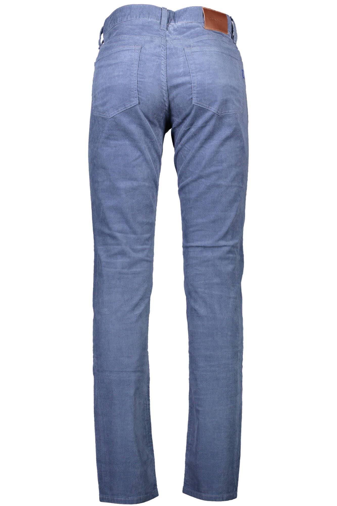 Blue Cotton Men Pant