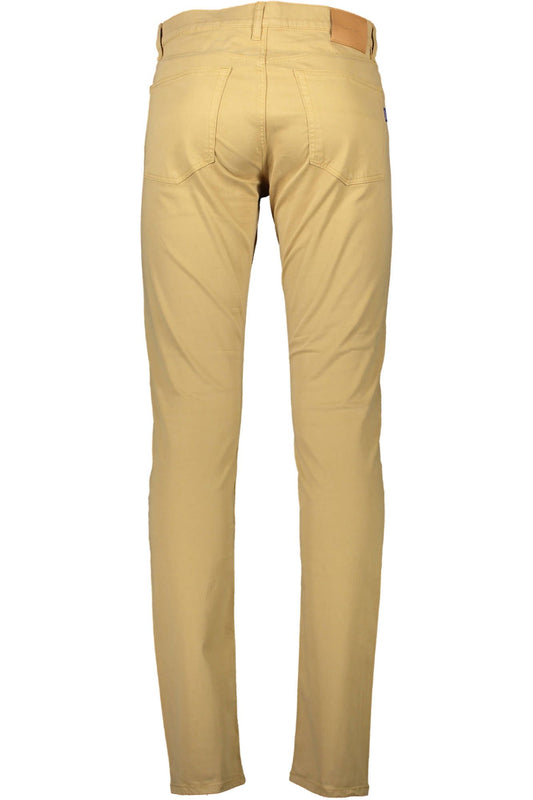 Beige Cotton Men Pant