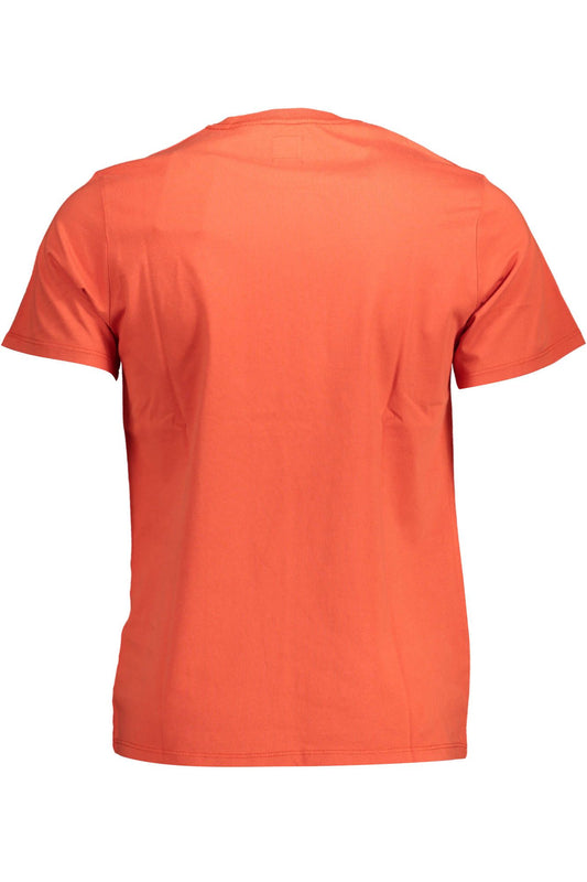 Orange Cotton Men T-Shirt