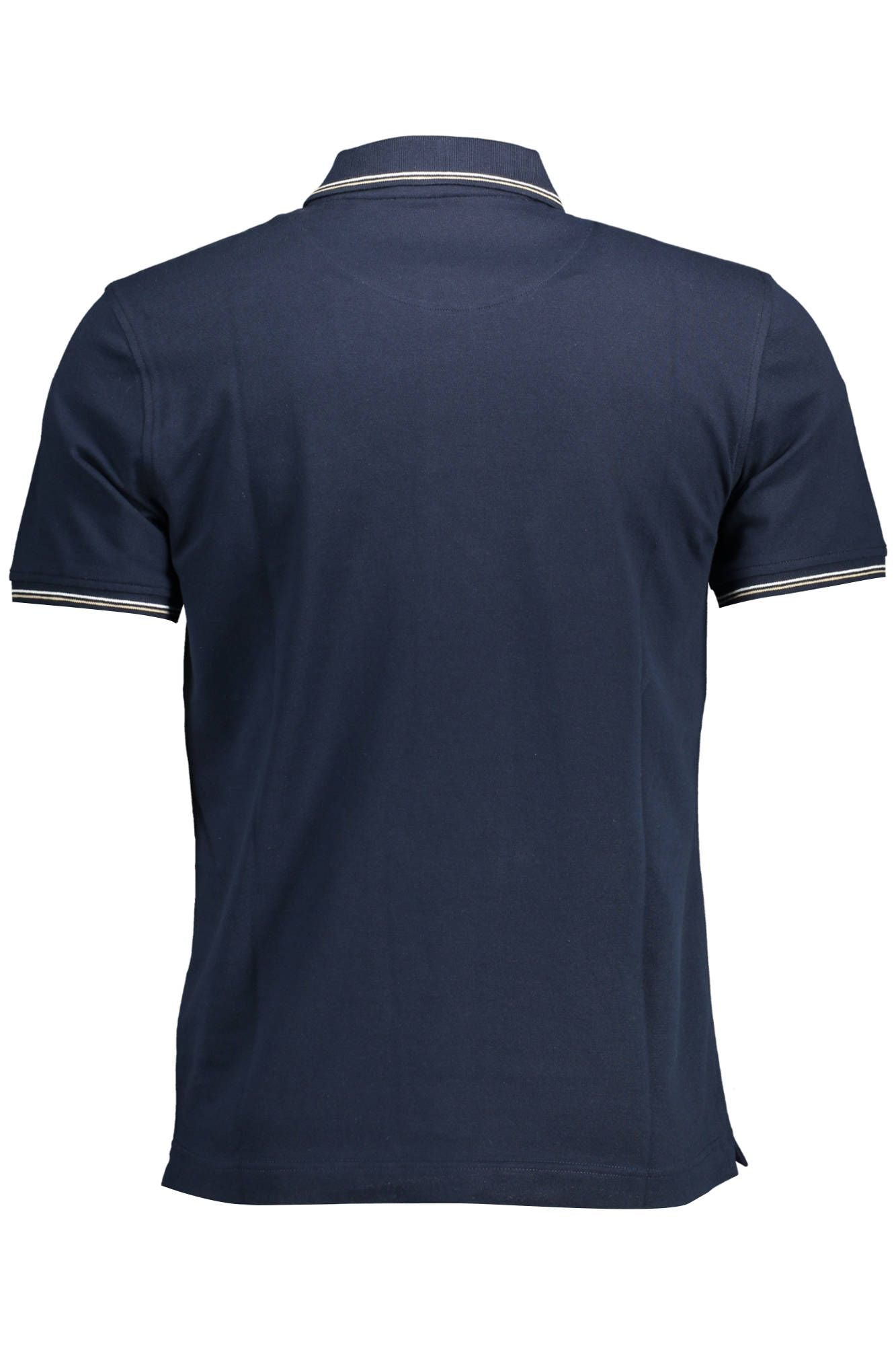 Blue Cotton Men Polo Shirt