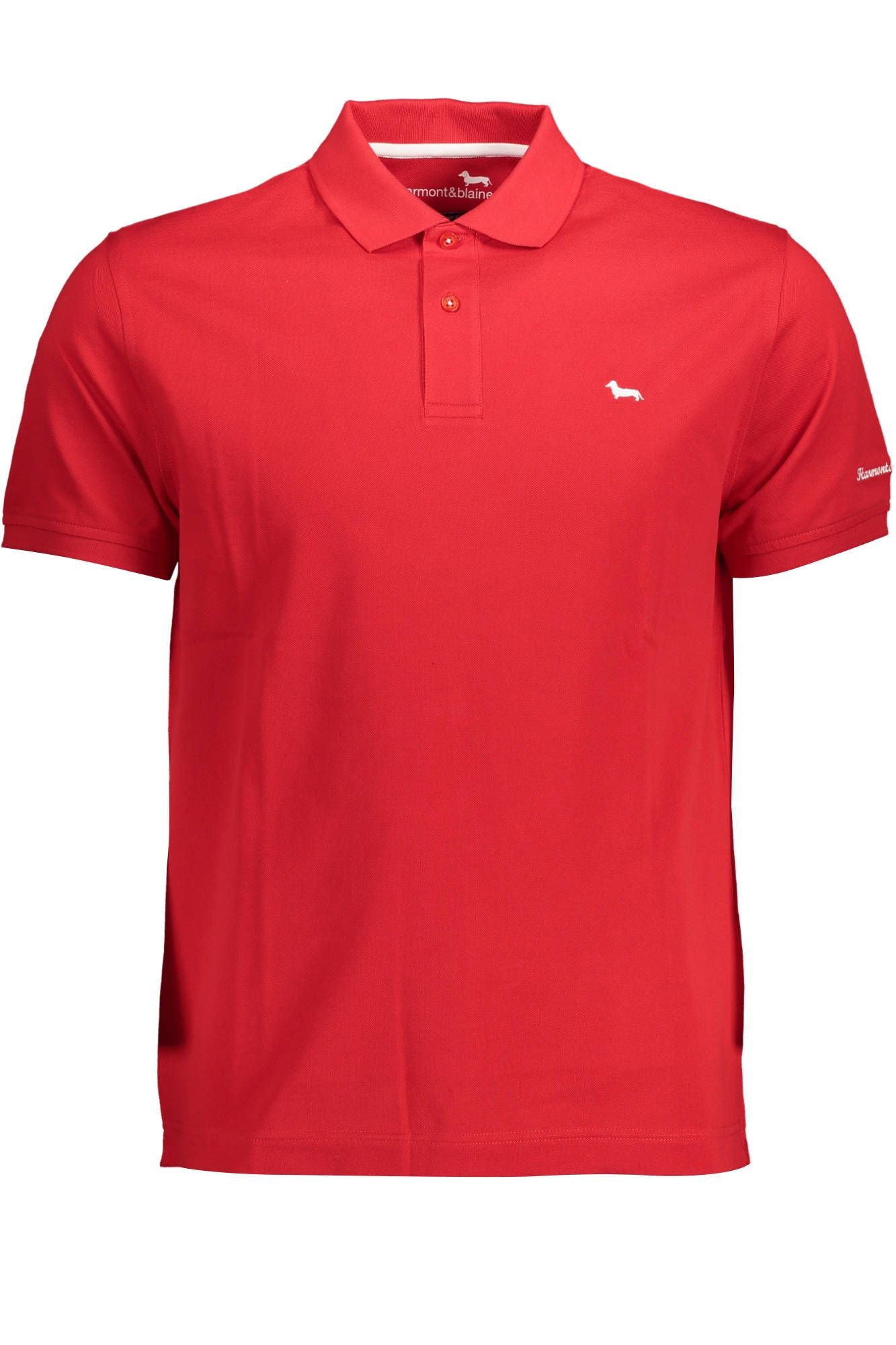 Red Cotton Men Polo Shirt