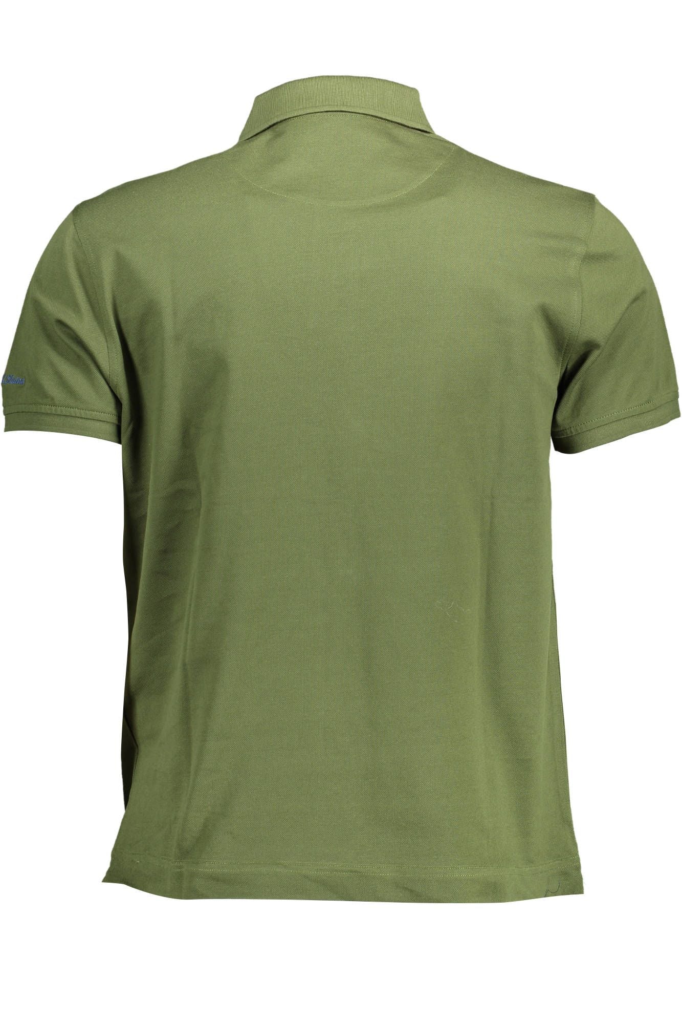 Green Cotton Men Polo Shirt