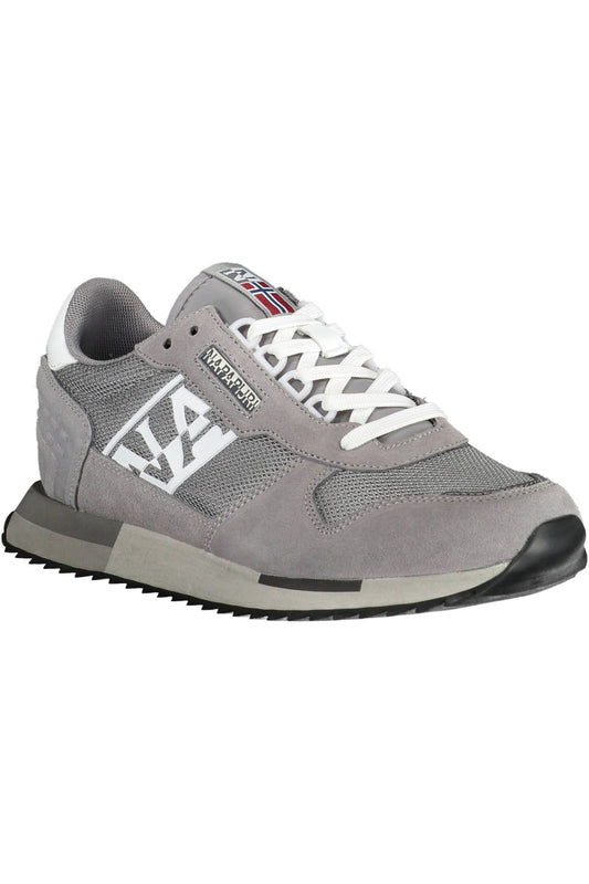 Gray Leather Men Sneaker