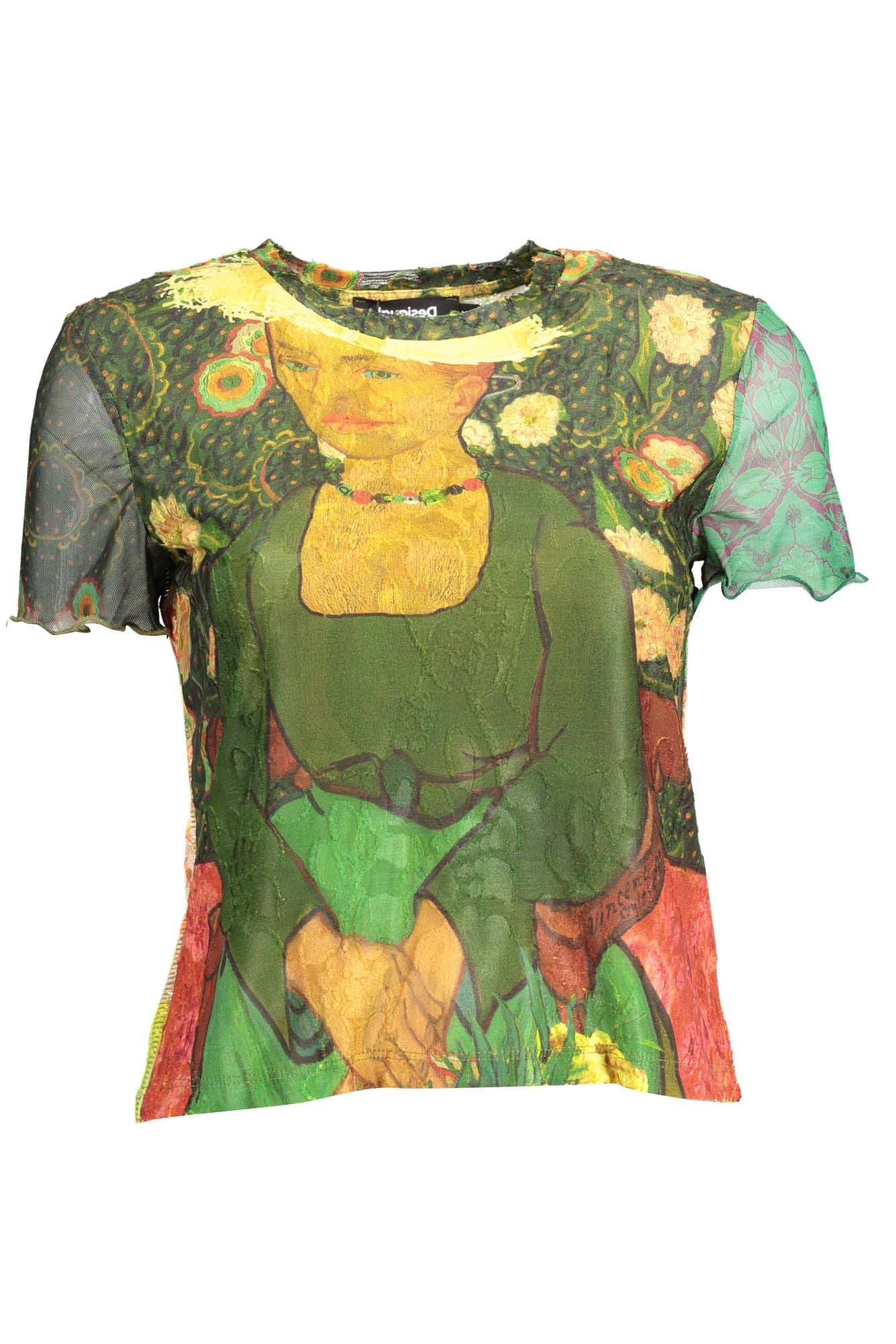 Green Polyester Women T-Shirt