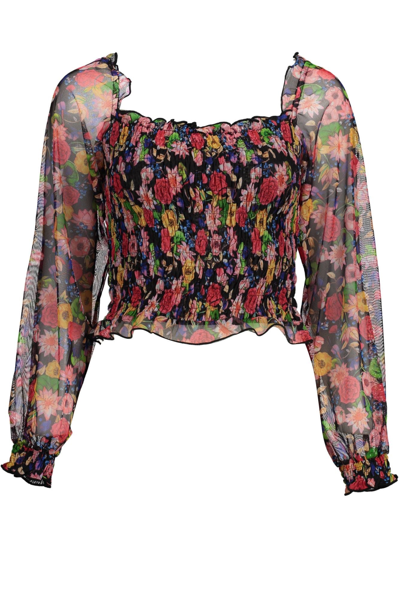 Black Polyester Women T-Shirt