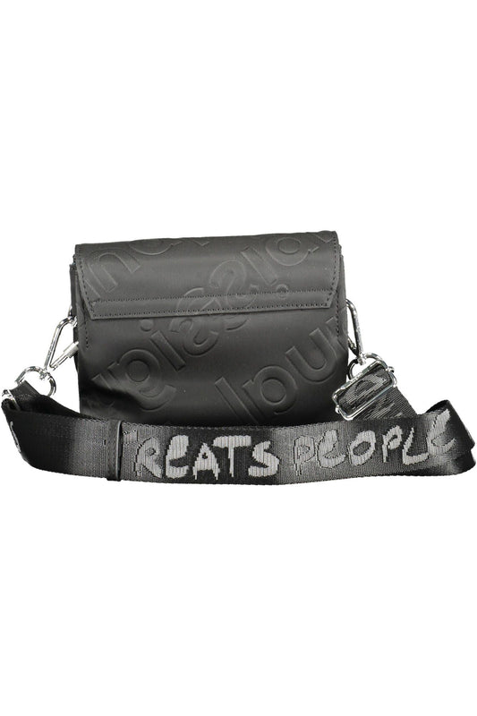 Black Polyurethane Women Handbag