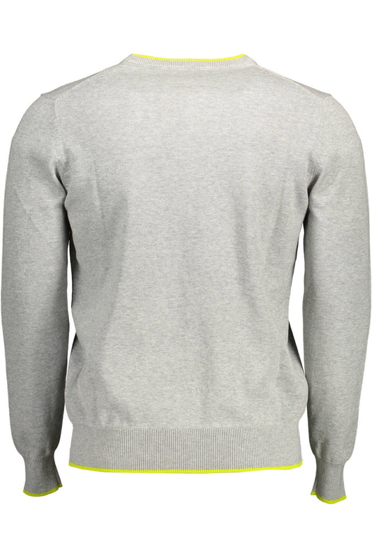 Gray Cotton Men Sweater
