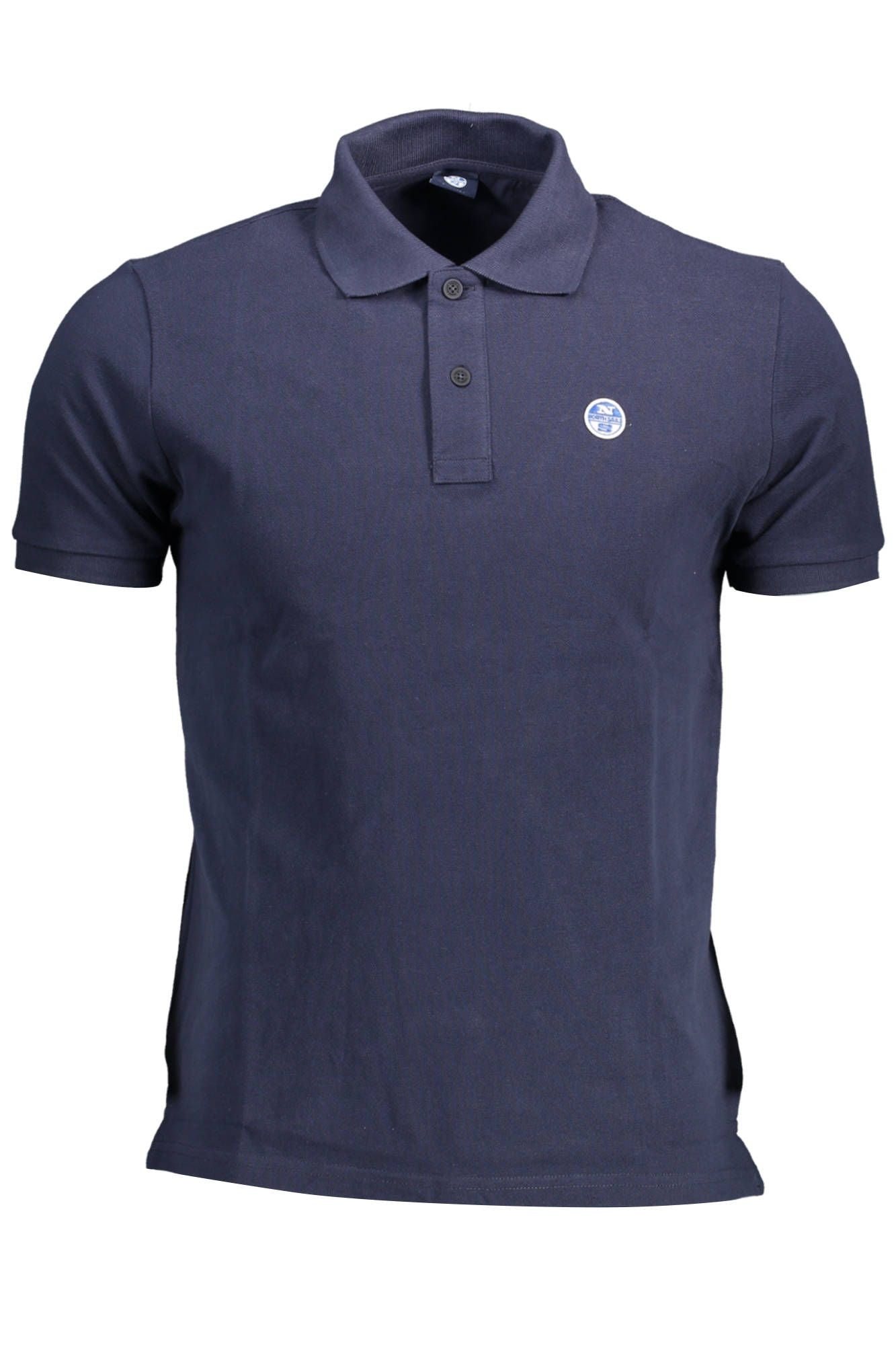 Blue Cotton Men Polo