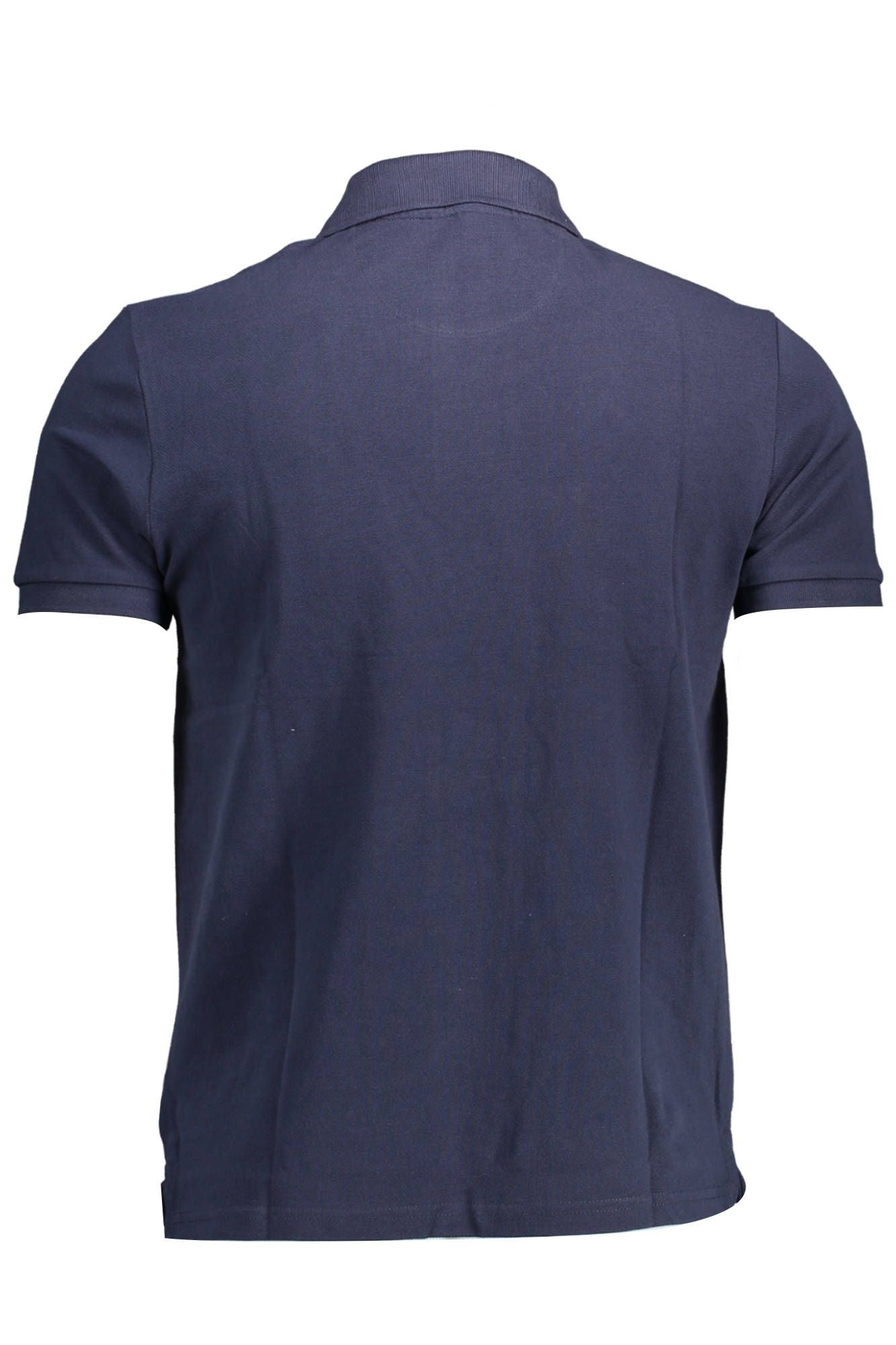 Blue Cotton Men Polo