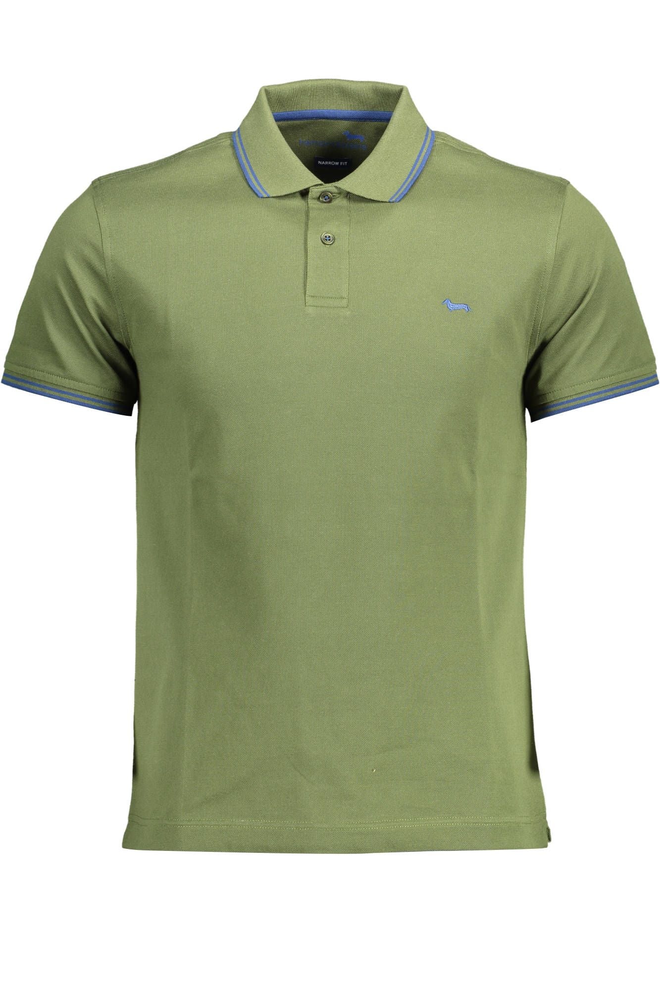 Green Cotton Men Polo Shirt