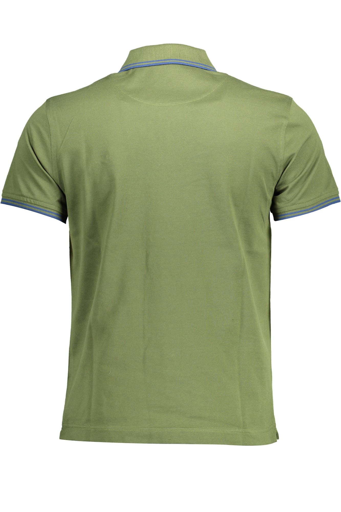 Green Cotton Men Polo Shirt