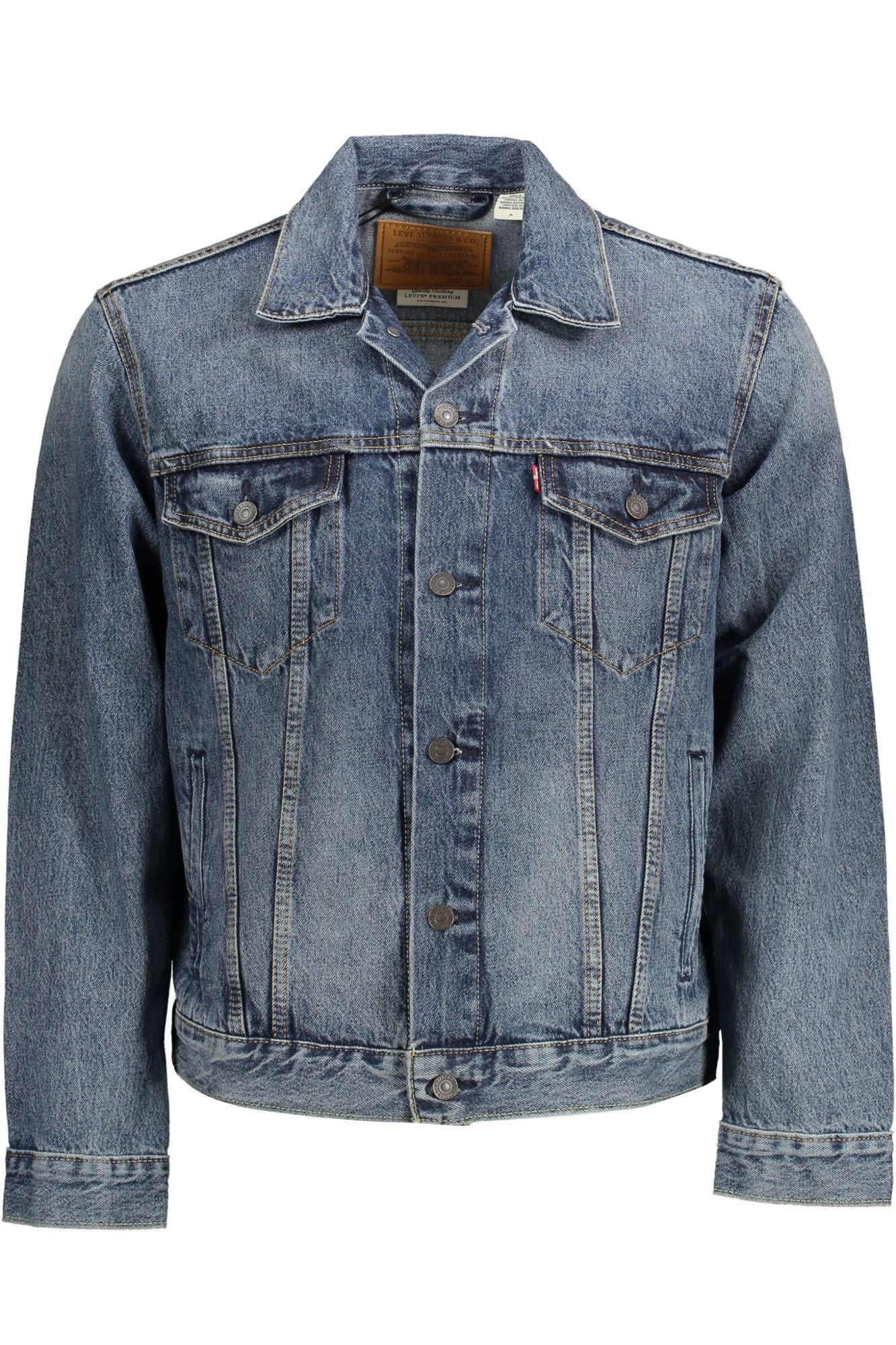 Blue Cotton Men Jacket