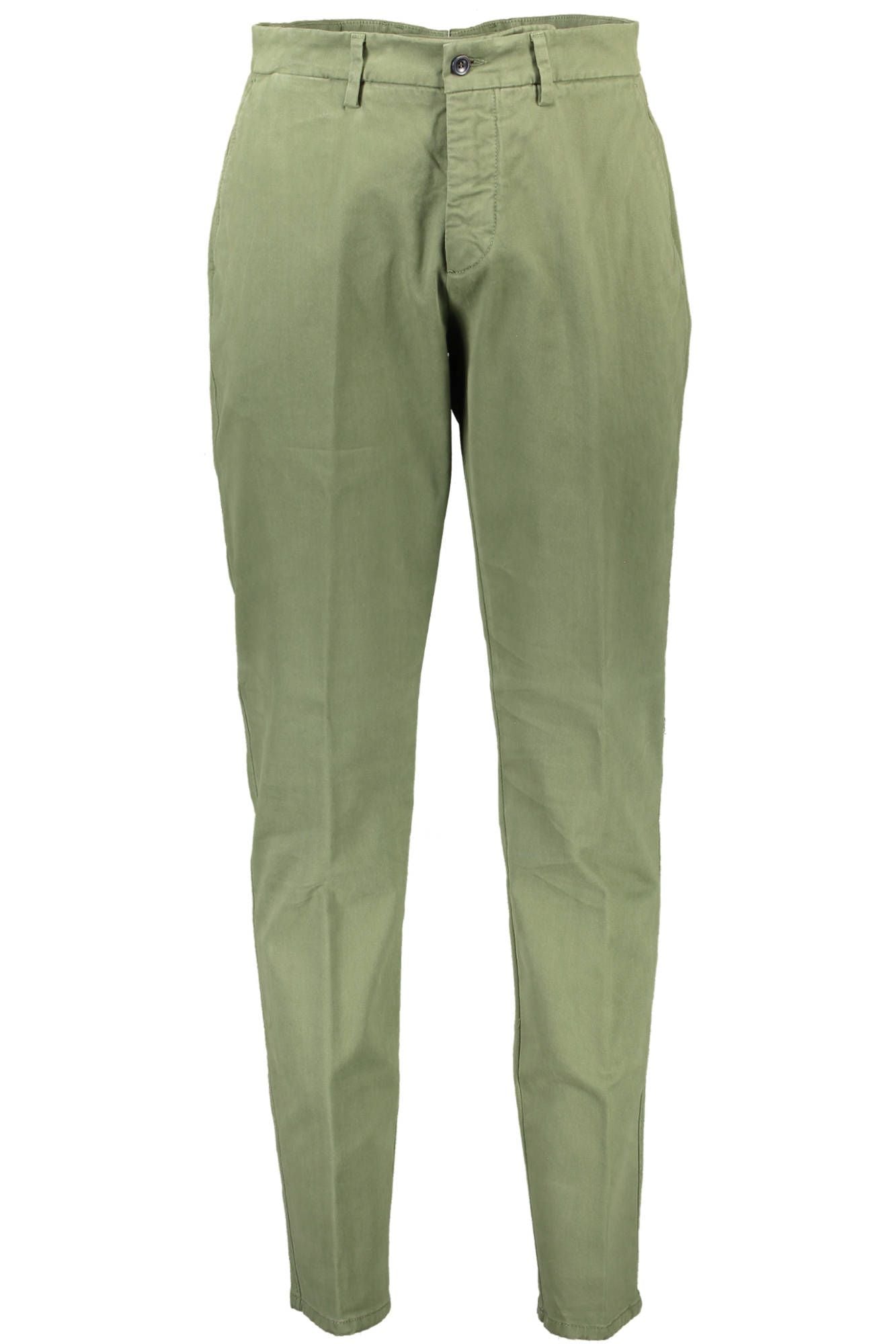 Green Cotton Men Trouser