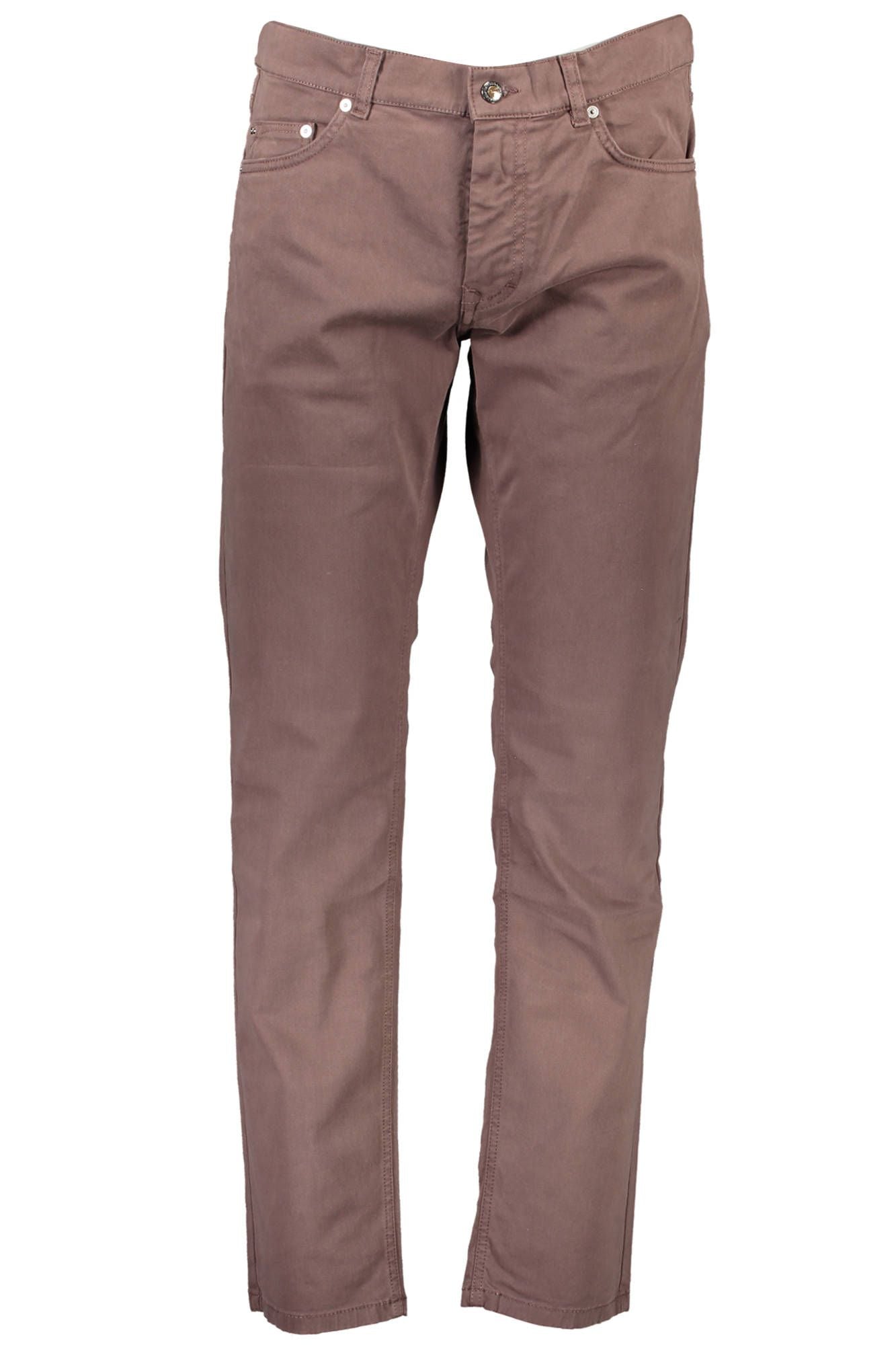 Brown Cotton Men Trouser
