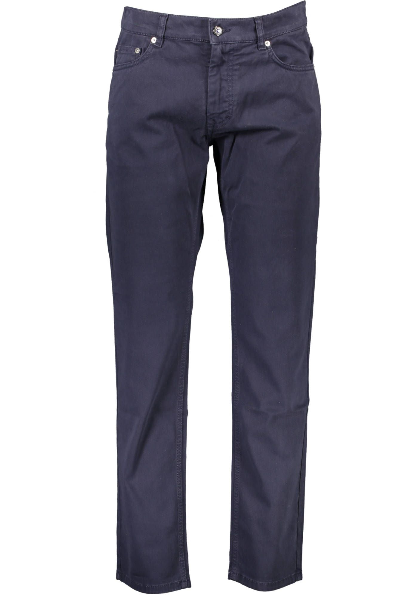 Blue Cotton Men Trouser