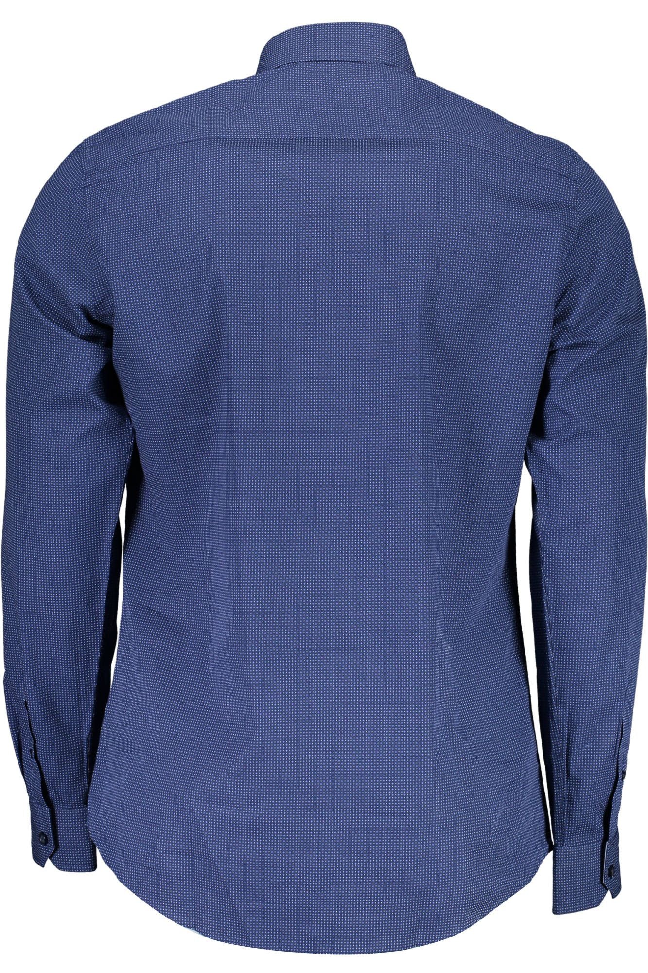 Blue Cotton Men Shirt