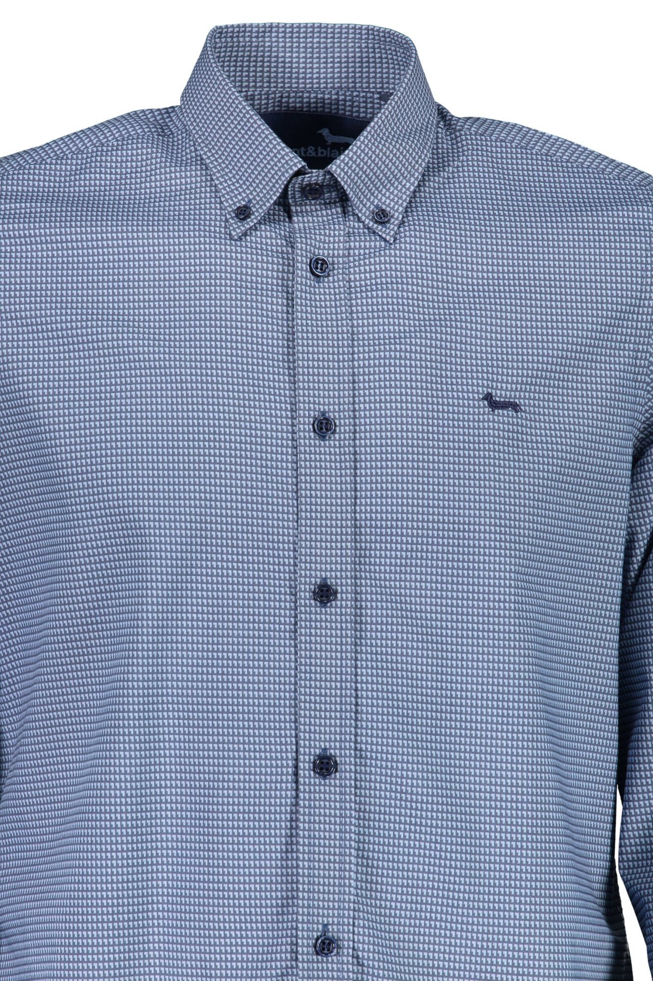 Blue Cotton Men Shirt