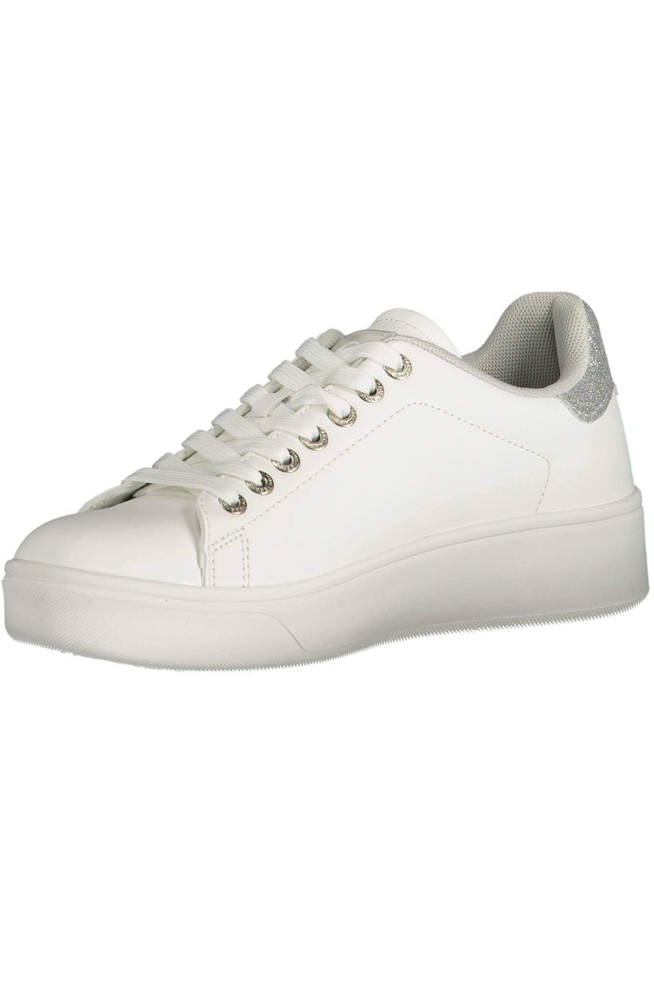 White Polyester Women Sneaker