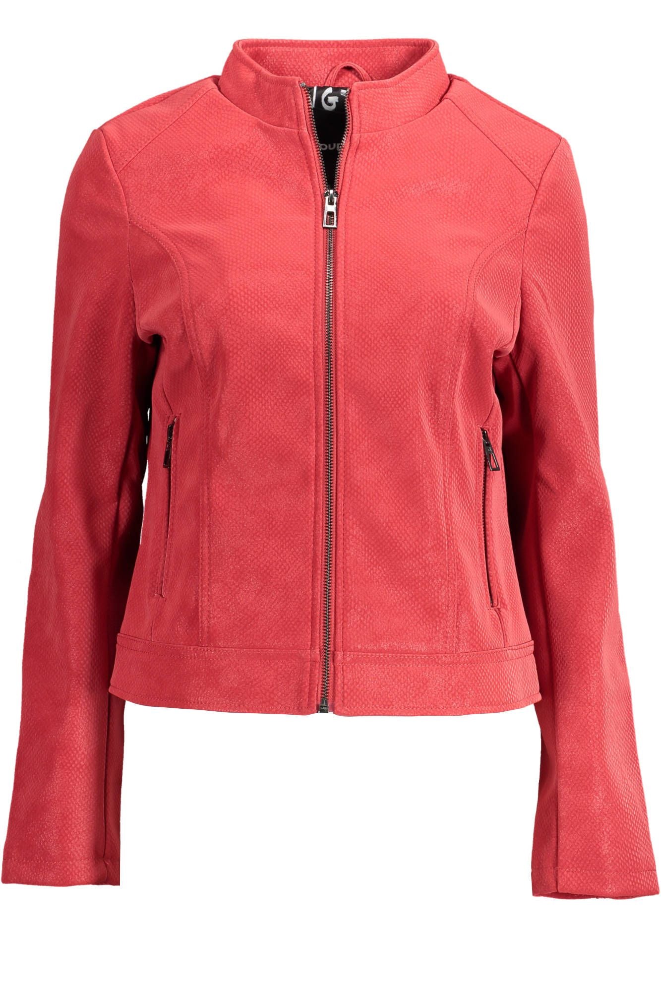 Red Polyurethane Women Jacket