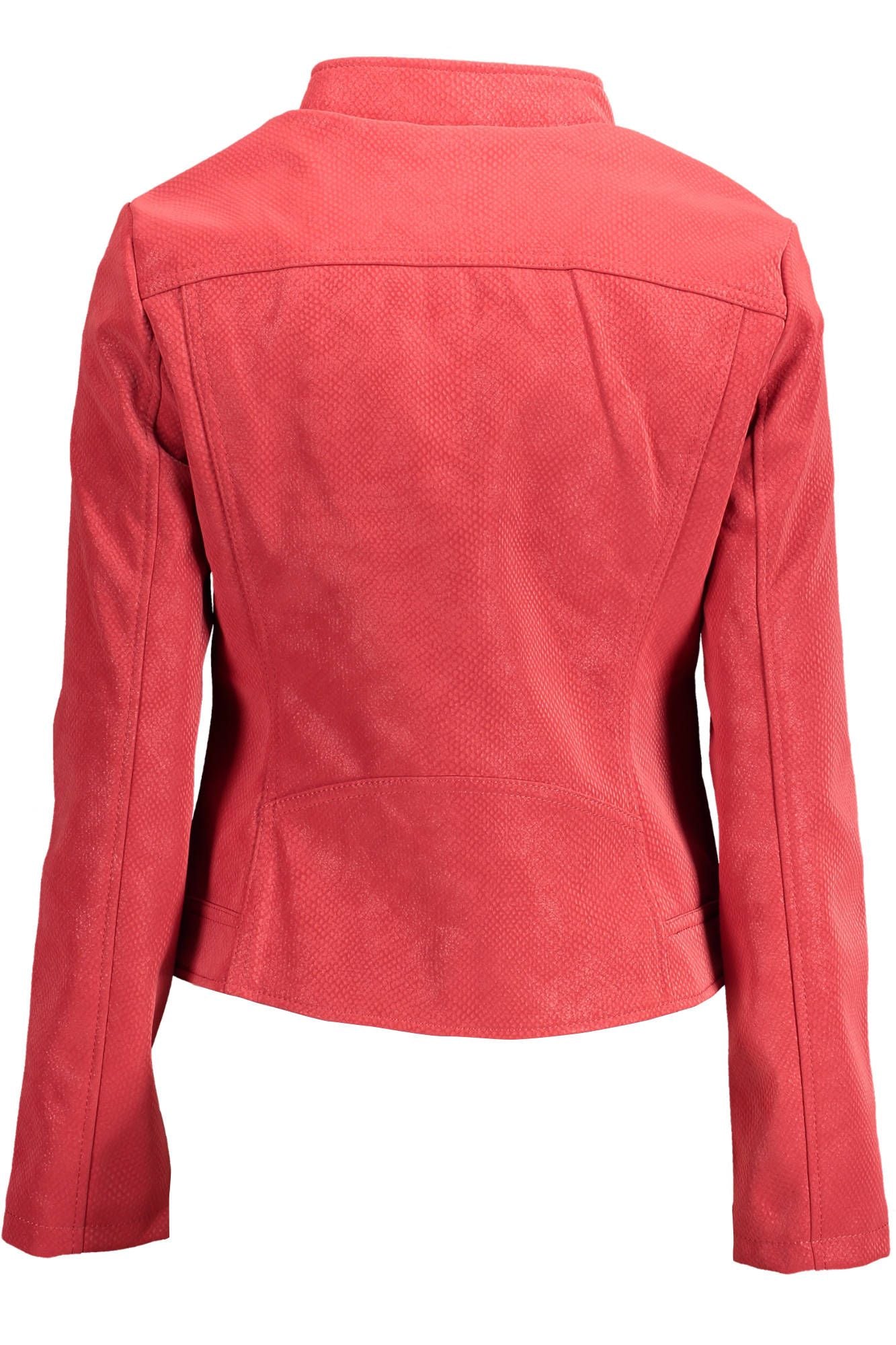 Red Polyurethane Women Jacket