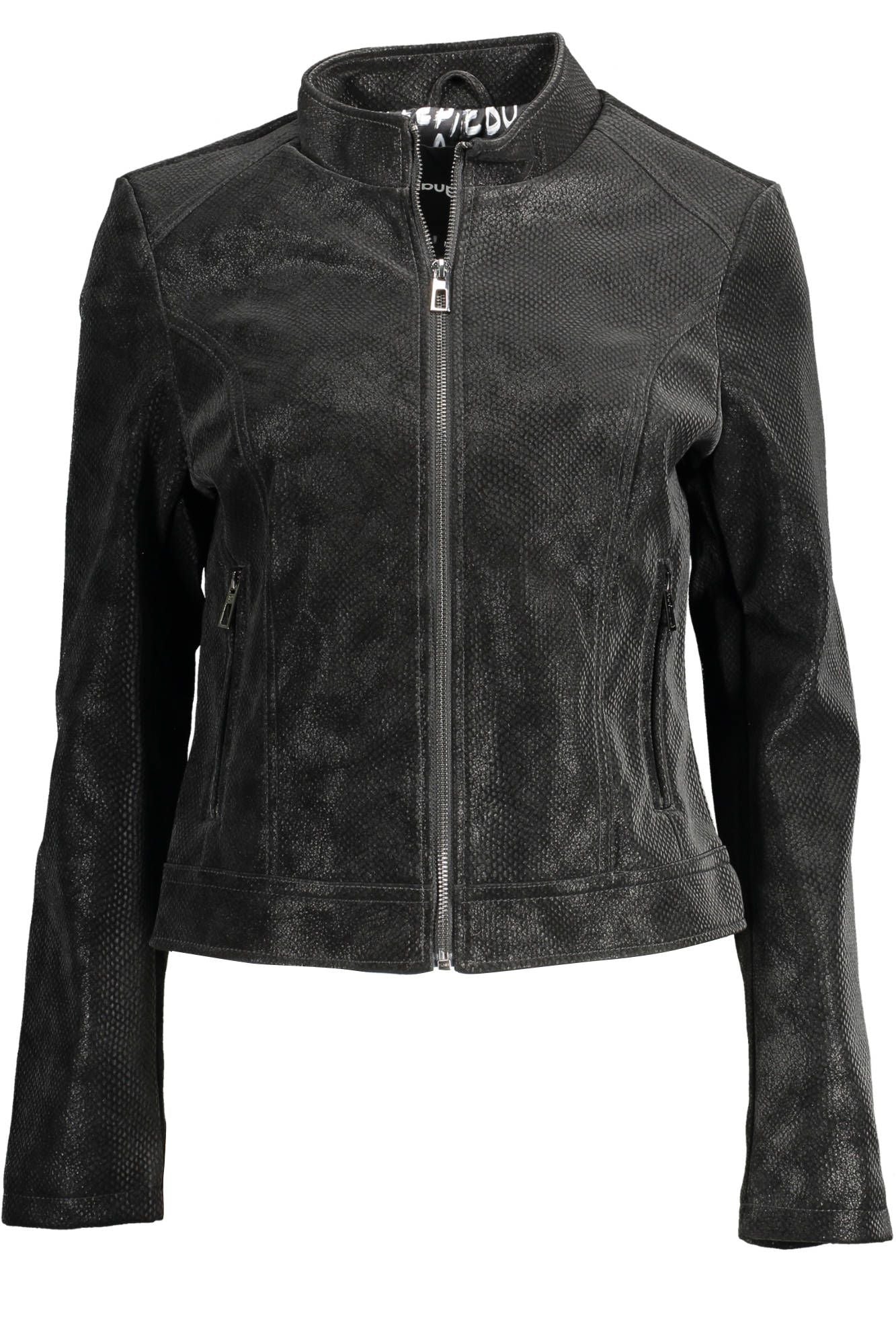 Black Polyurethane Women Jacket