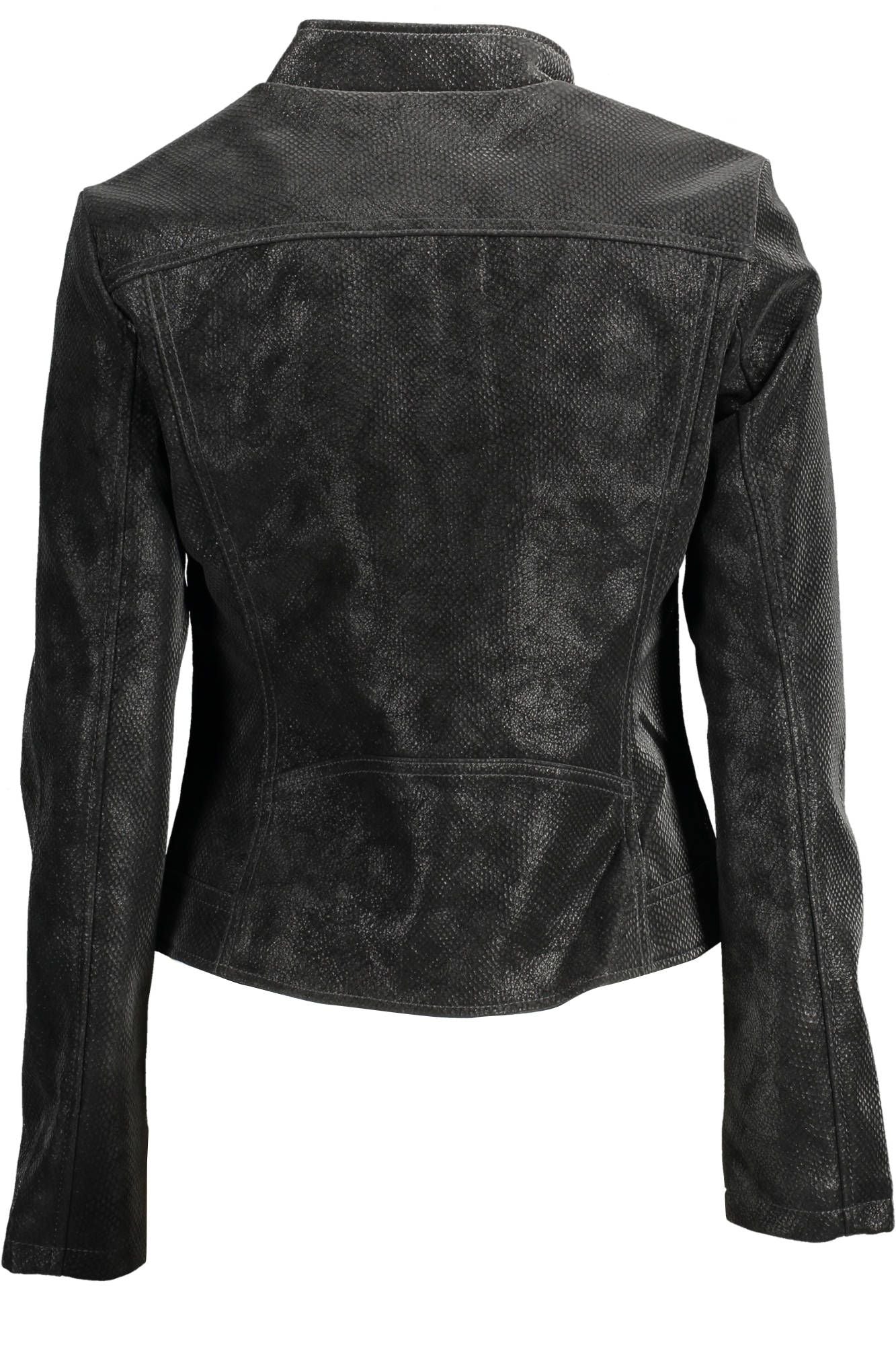 Black Polyurethane Women Jacket