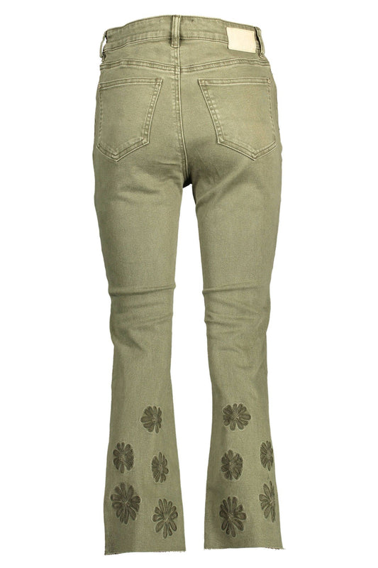 Green Cotton Jeans & Pants