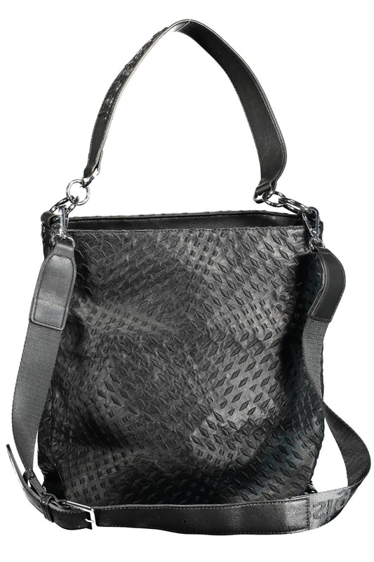Black Polyurethane Women Handbag