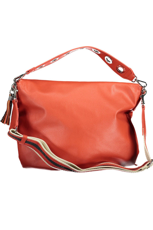 Red Polyurethane Women Handbag