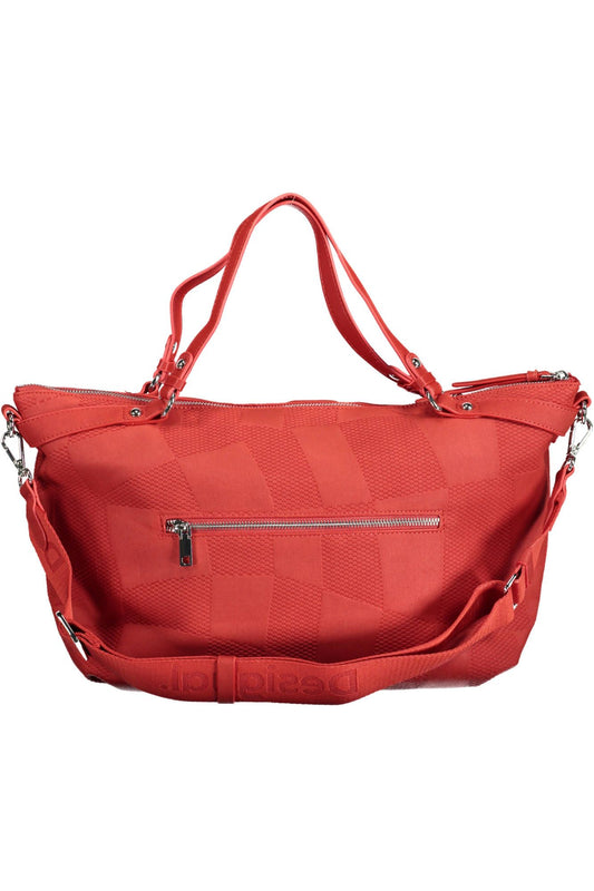 Red Polyurethane Women Handbag