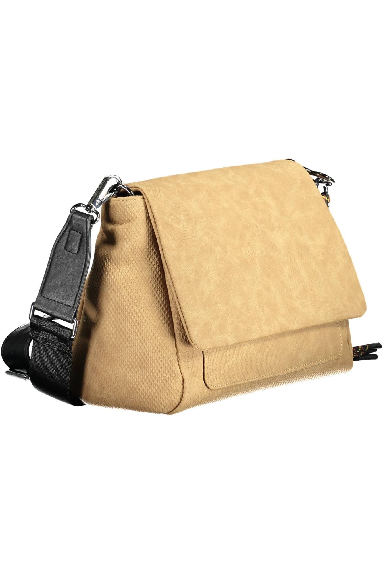 Beige Polyurethane Women Handbag