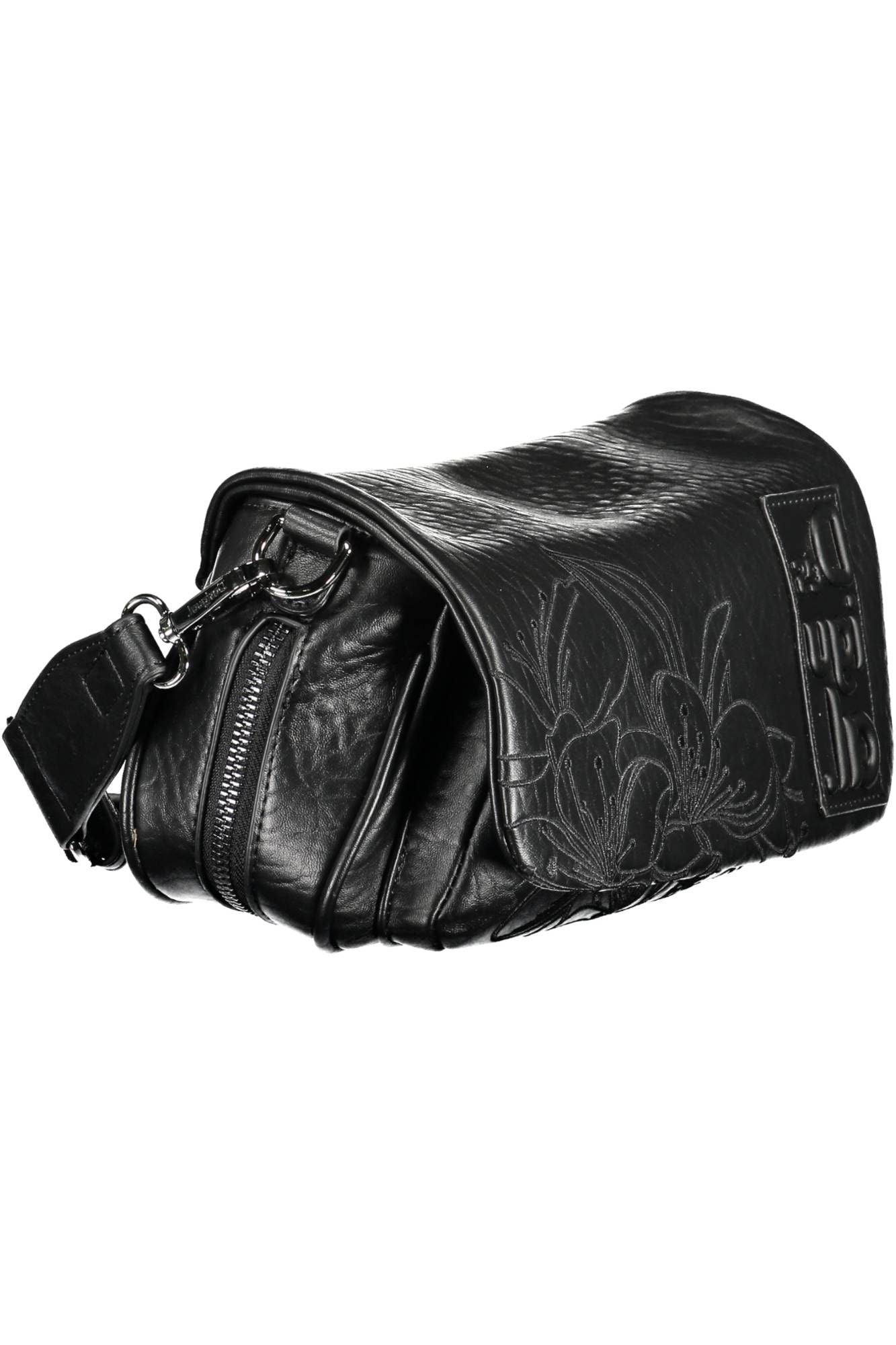 Black Polyurethane Women Handbag