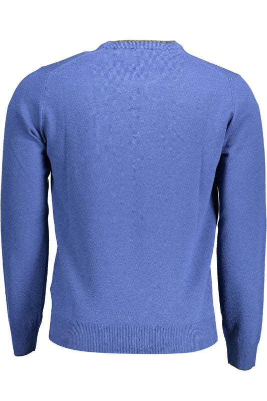 Blue Wool Men Sweater