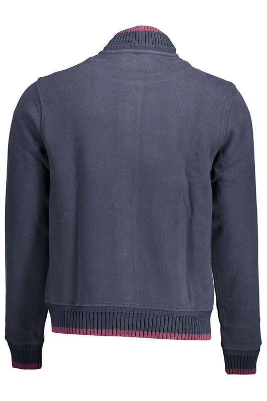Blue Cotton Men Sweater