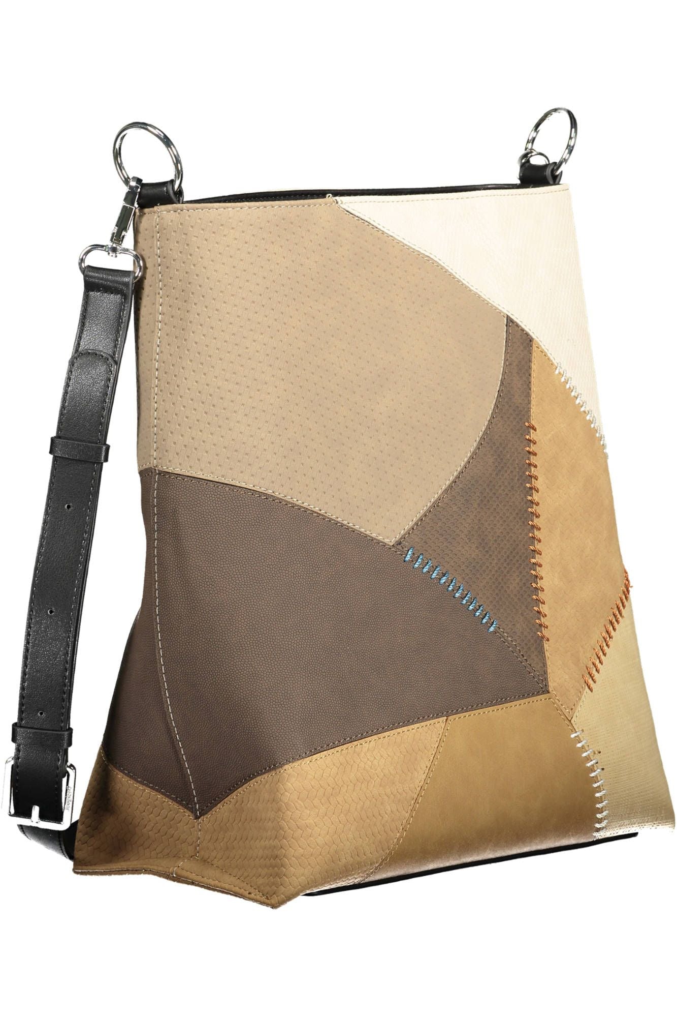 Beige Polyurethane Women Handbag