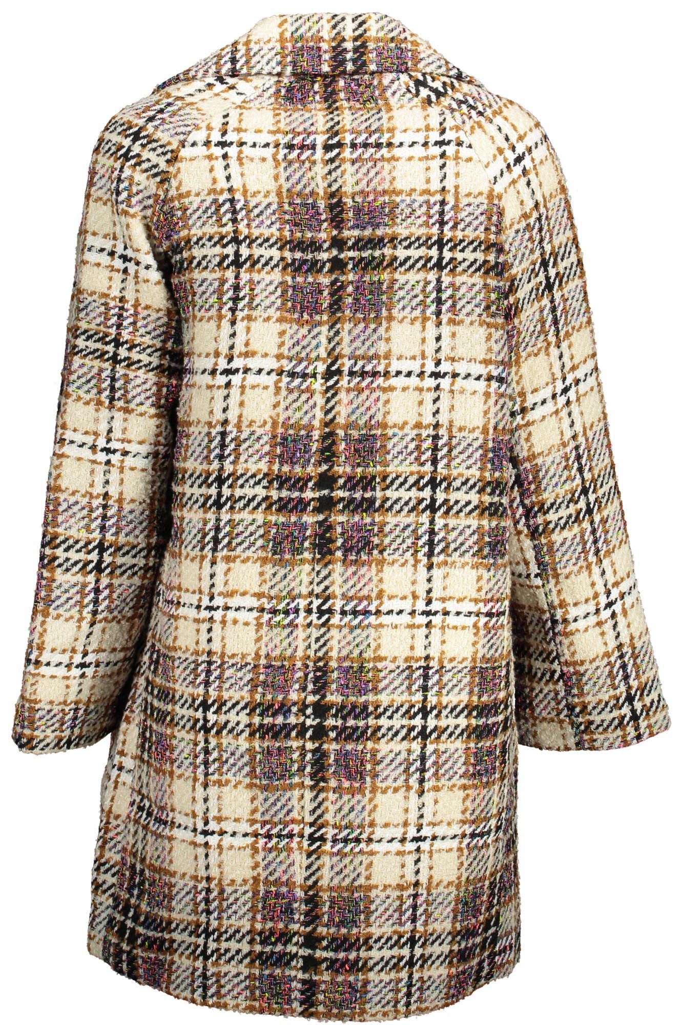 Beige Polyester Women Coat
