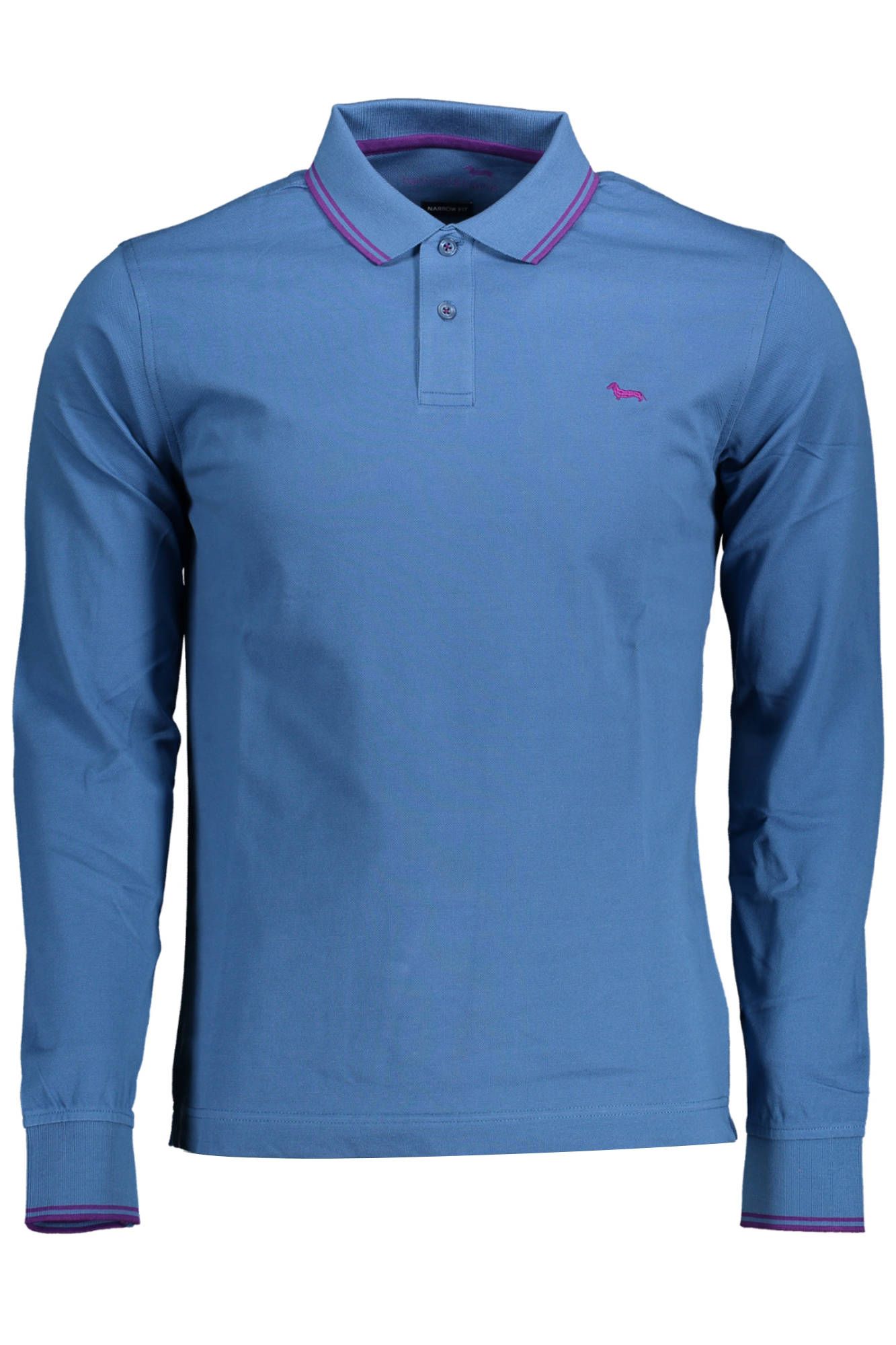 Blue Cotton Men Polo Shirt