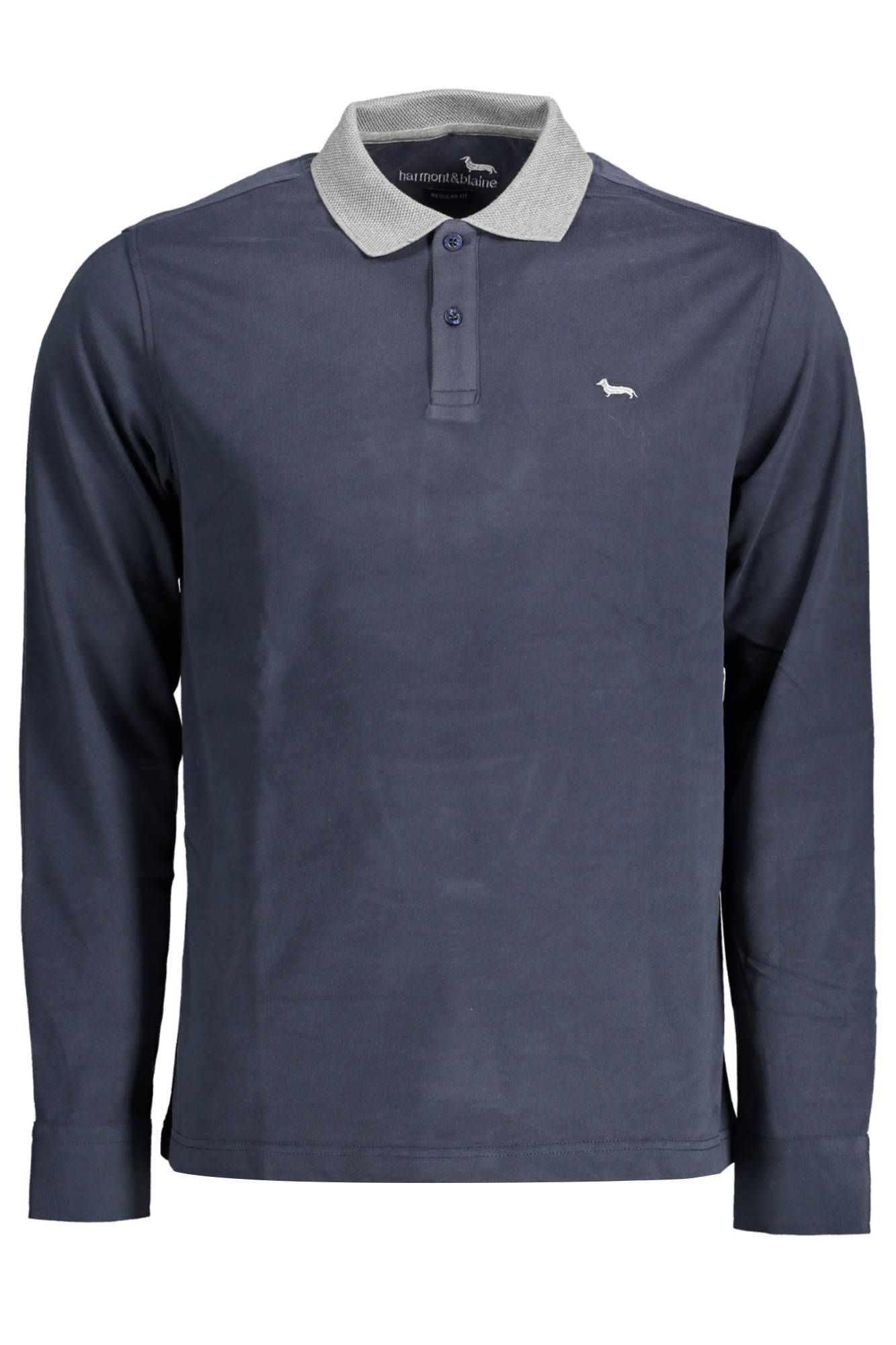 Blue Cotton Men Polo Shirt