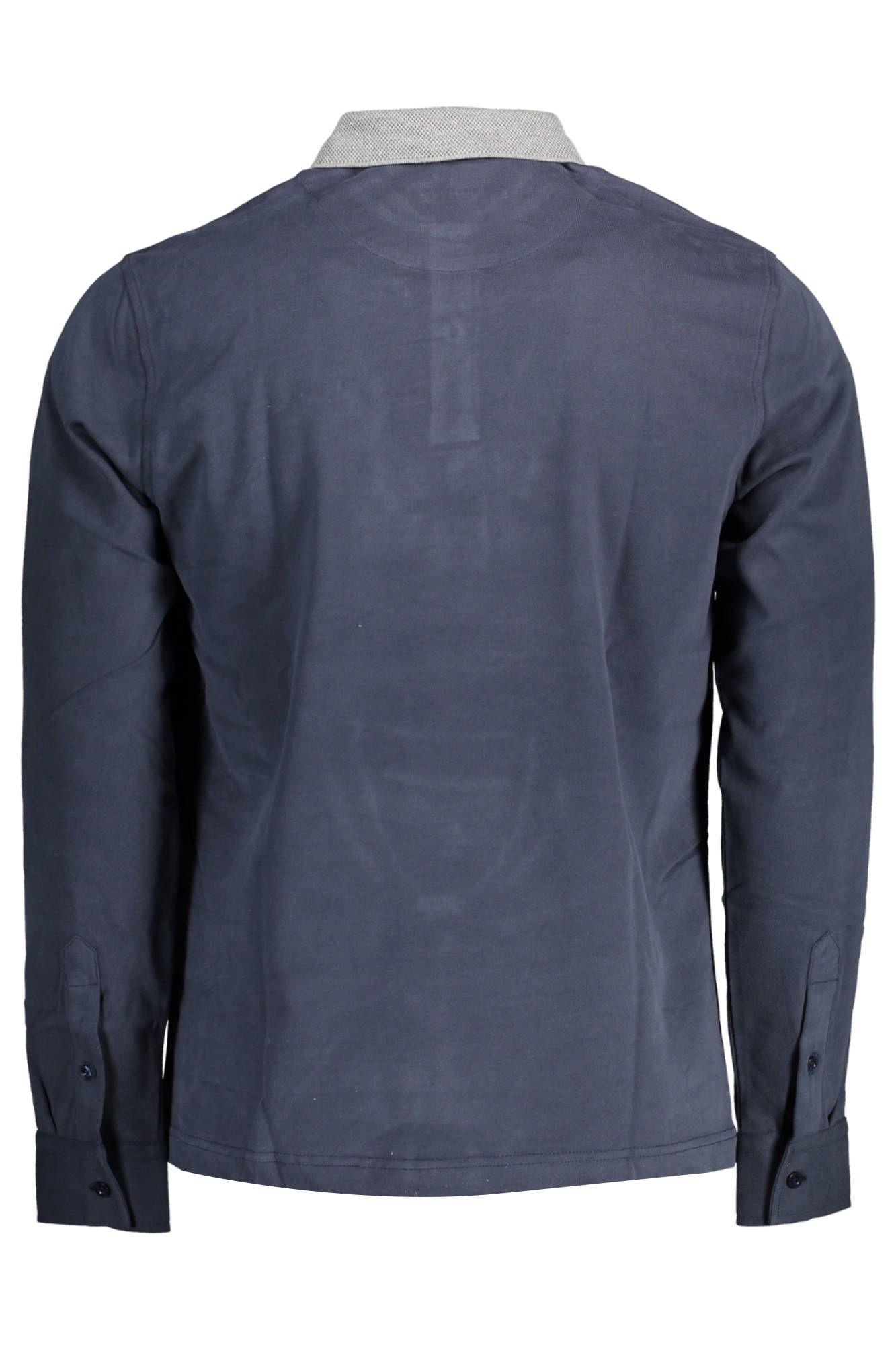 Blue Cotton Men Polo Shirt