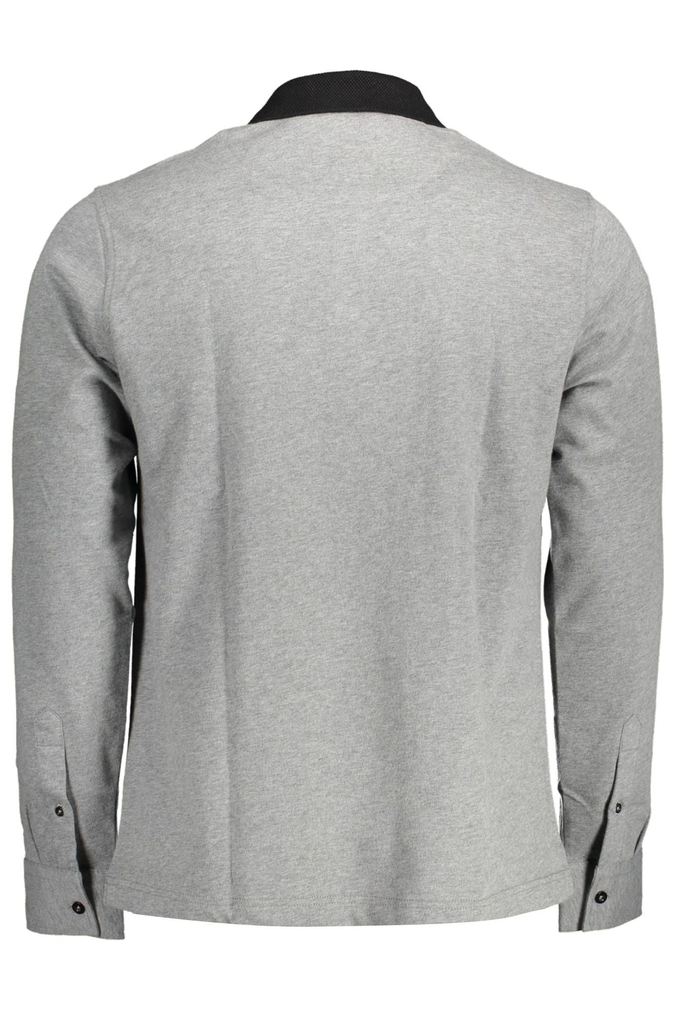 Gray Cotton Men Polo Shirt