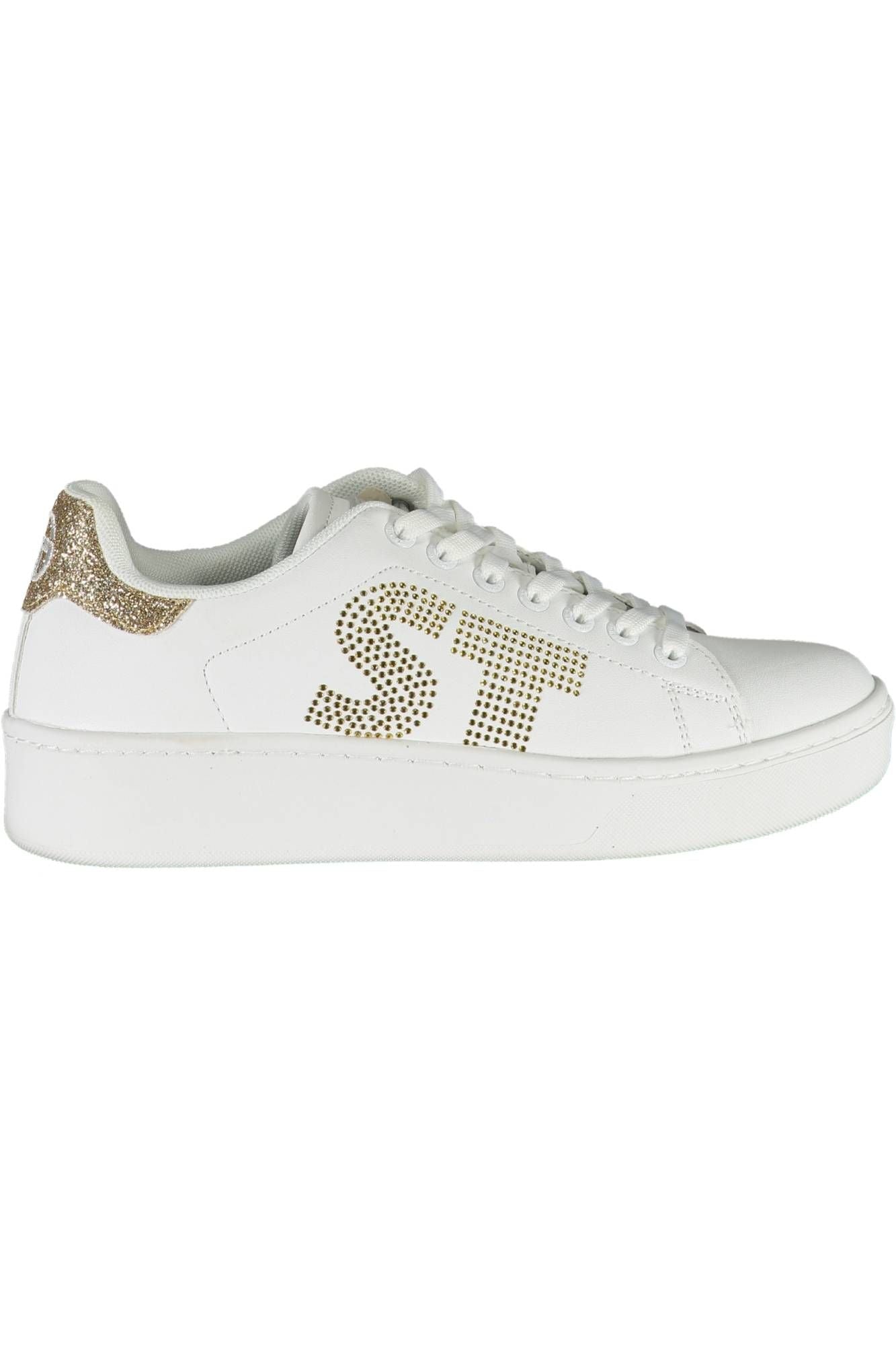 White Polyester Women Sneaker