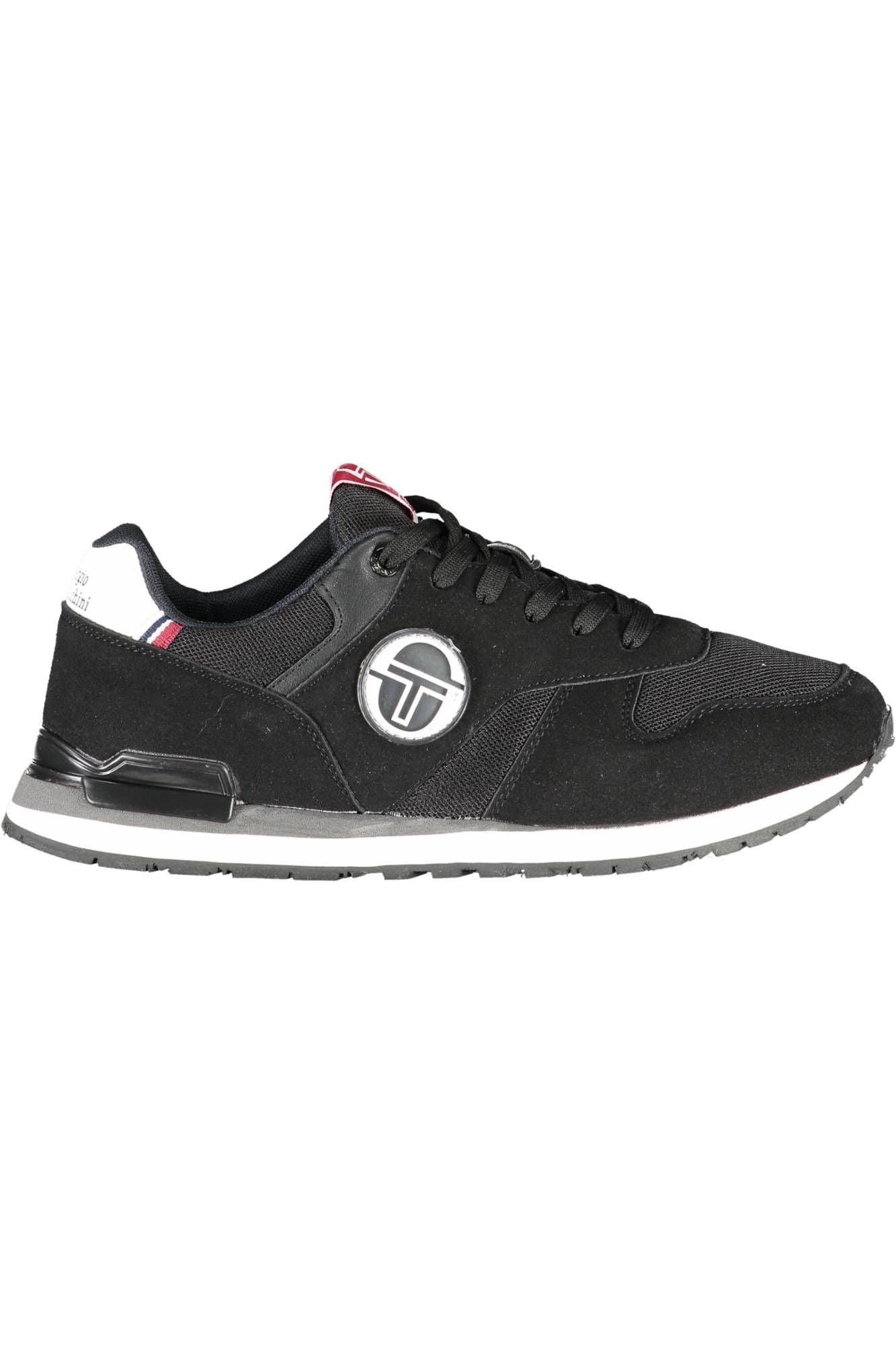 Black Polyester Mens Sneaker