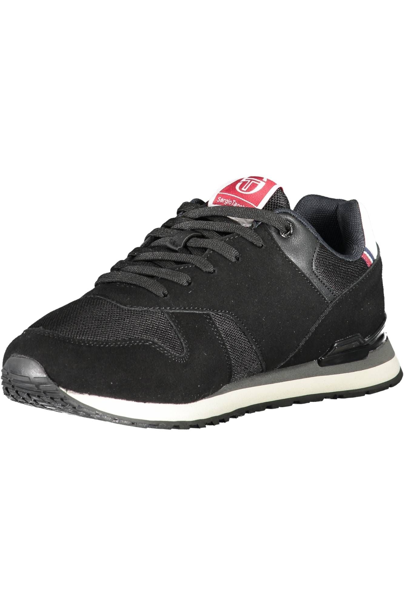 Black Polyester Mens Sneaker