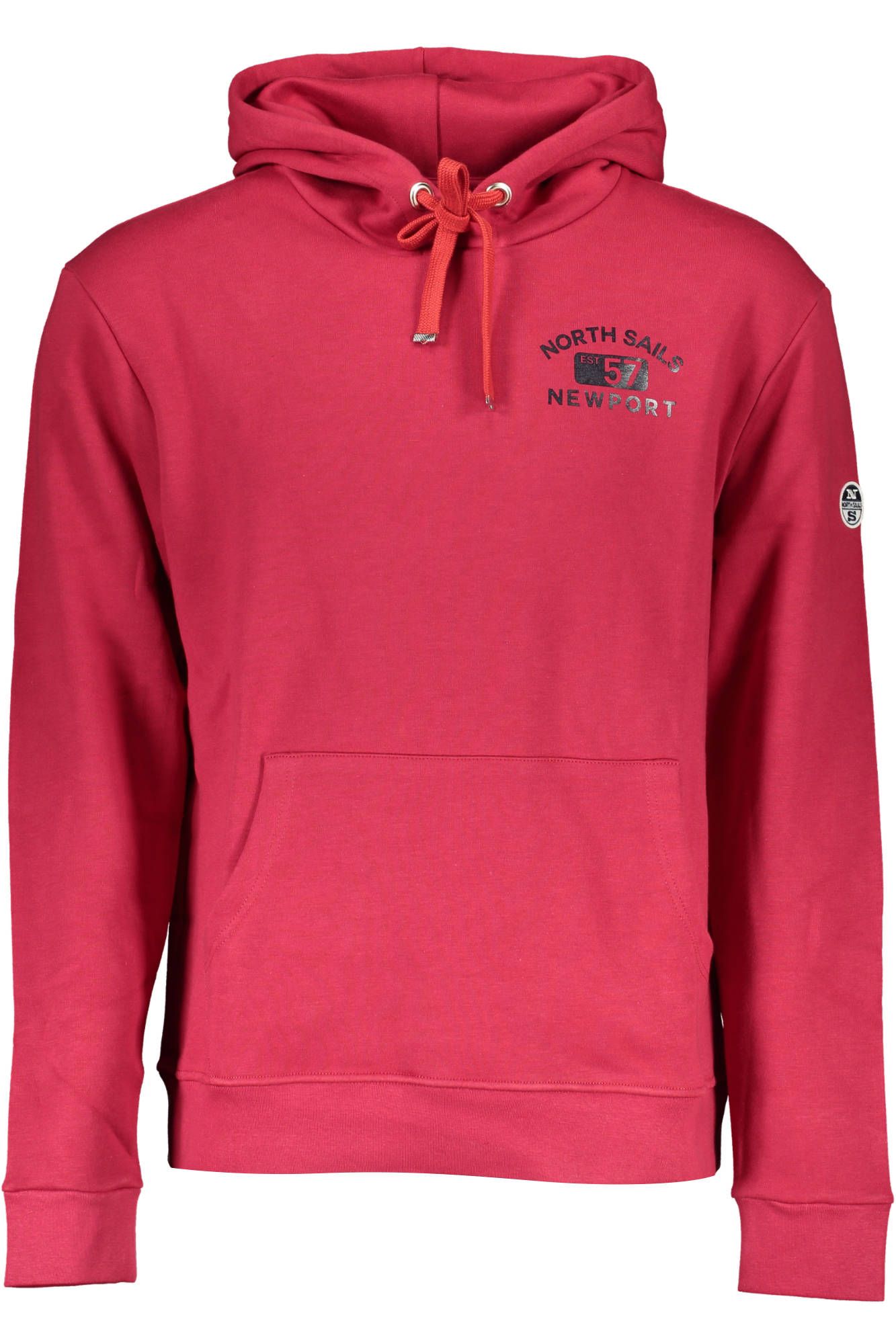 Red Cotton Men Hoodie