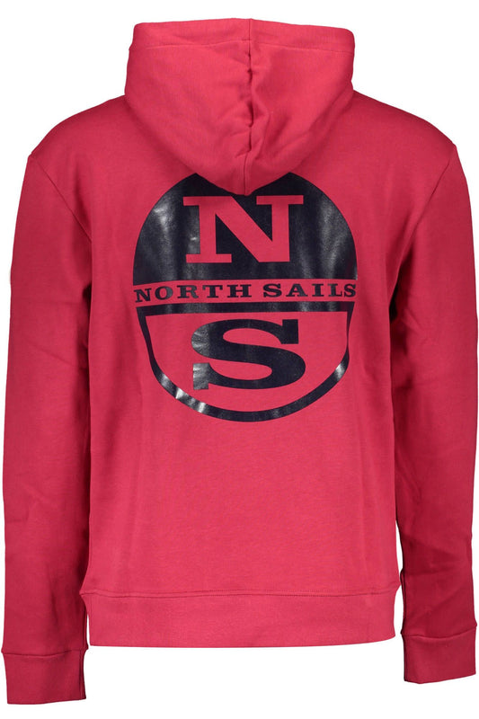 Red Cotton Men Hoodie