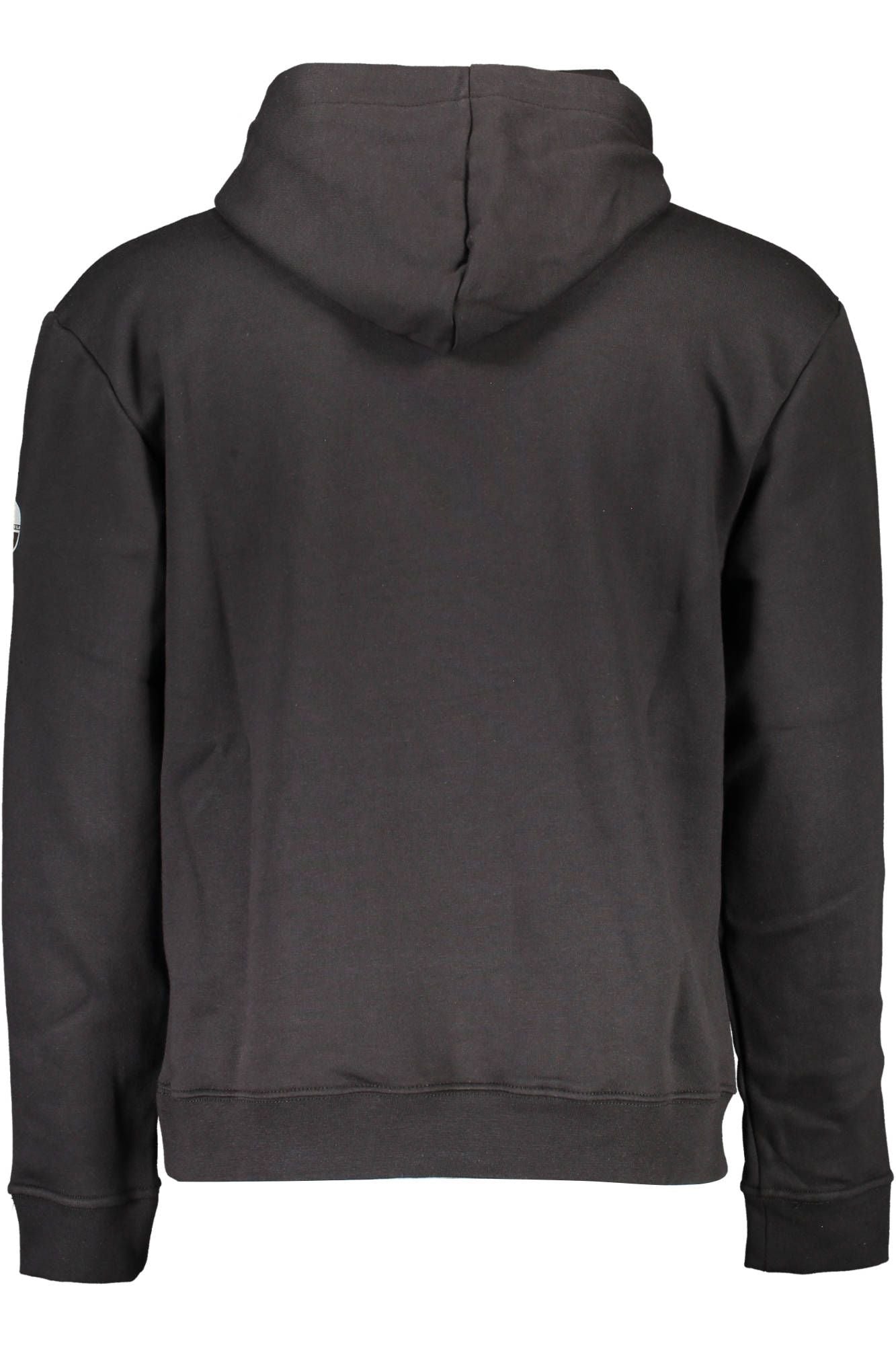 "Black Cotton Men Sweater with Central Pocket"